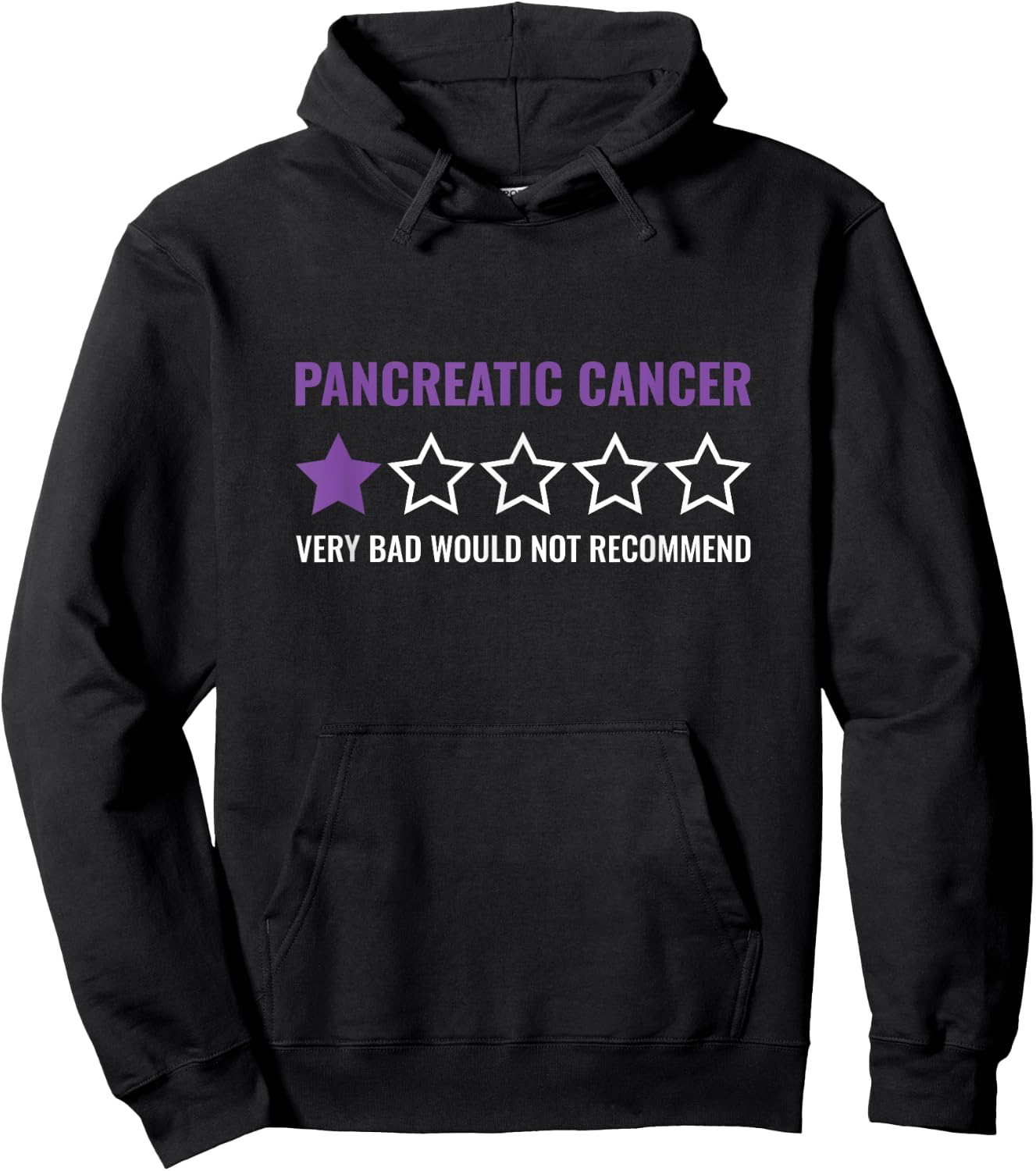 Would Not Recommend Purple Ribbon Pancreatic Cancer Fighter Hoodie - Hoodie | Black