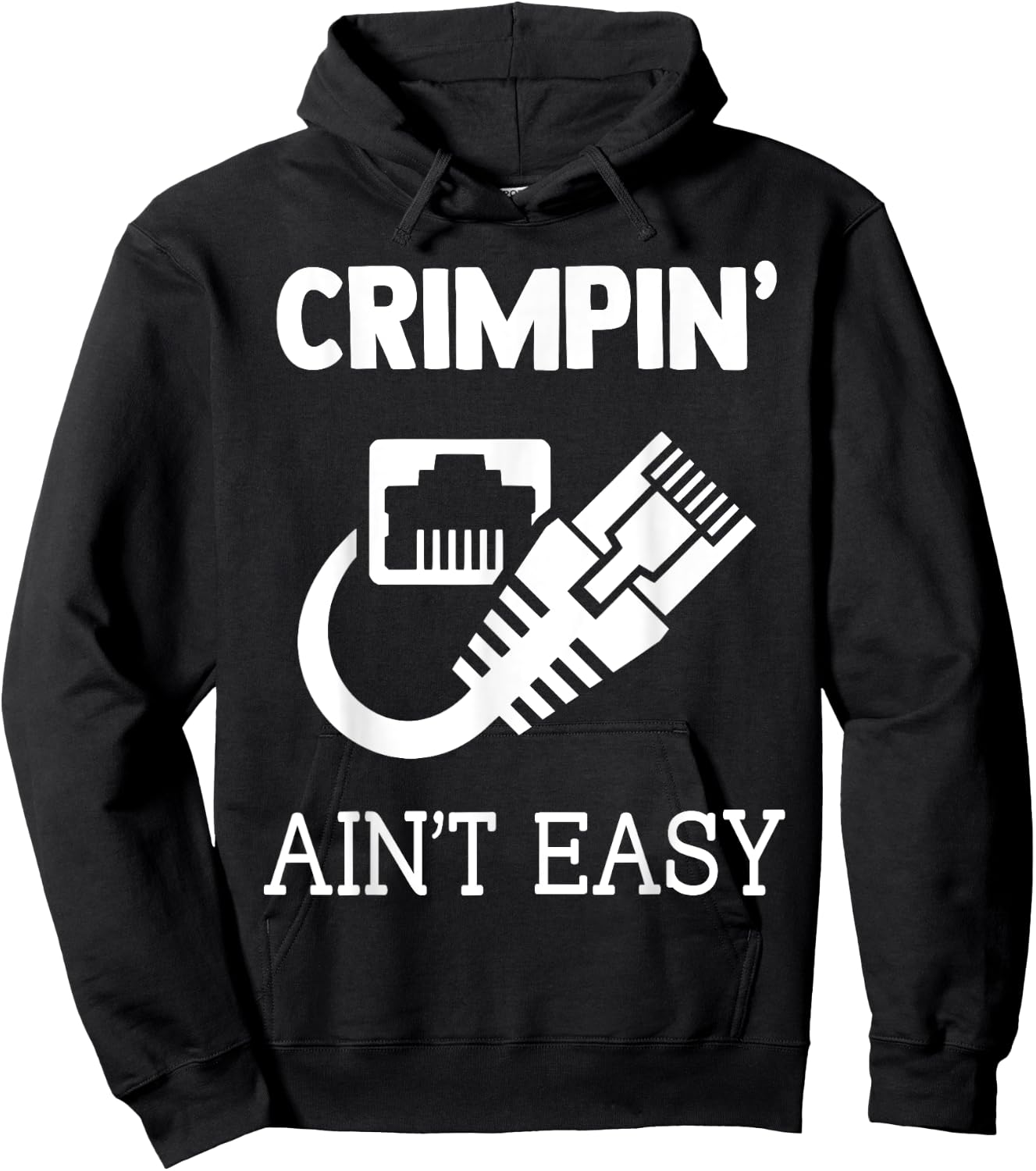 Crimpin Ain't Easy Funny Network Systems Engineer Hoodie - Hoodie | Black