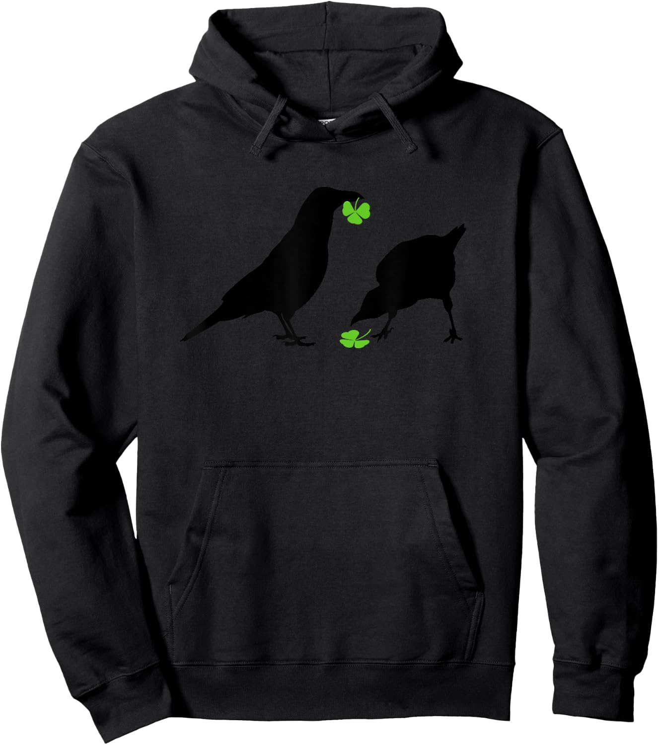 Saint Patrick's Day Shamrock Crows for Bird Lovers Hoodie - Hoodie | Black