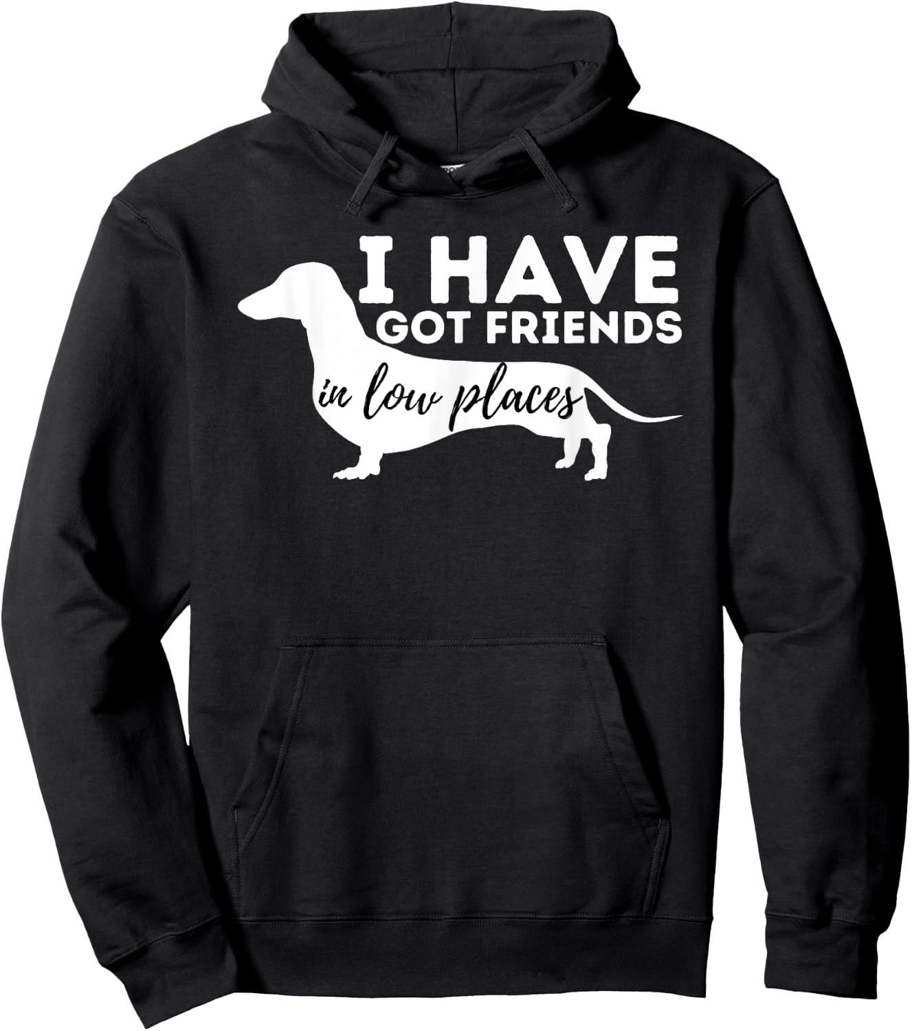I've Got Friends in Low Places - Dachshund Lover Wiener Dog Women Girls Kids Hoodie - Hoodie | Black