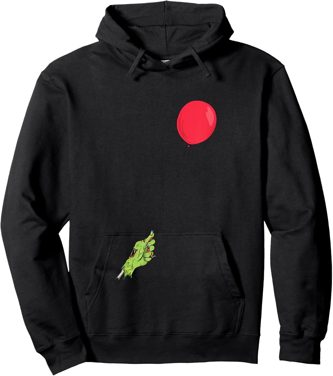 Funny Zombie Apocalypse Balloon Floating One Zombie Hand Hoodie - Hoodie | Black