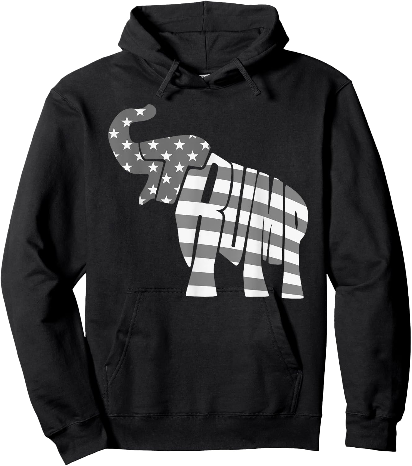 Cute Trump Gift | Proud American Flag Elephant Women Hoodie - Hoodie | Black