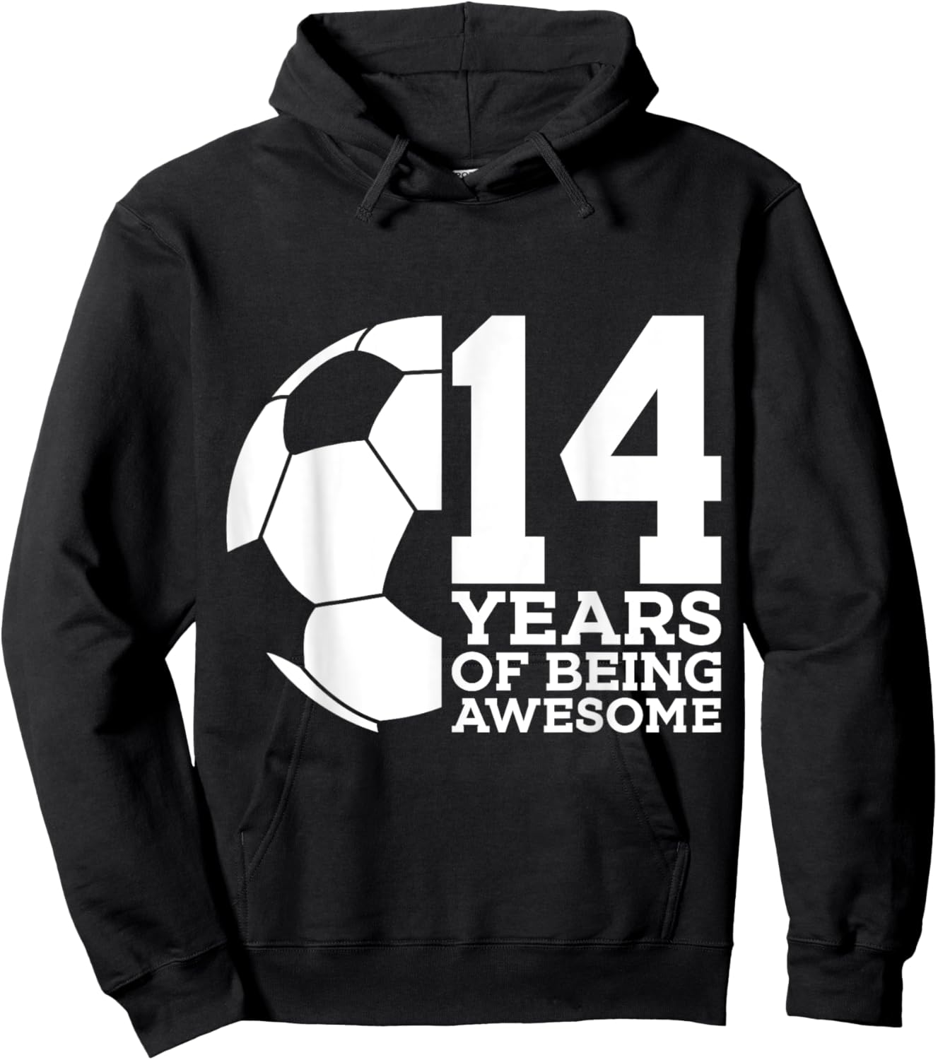 14 Years of Being Awesome Soccer 14th Birthday Hoodie - Hoodie | Black