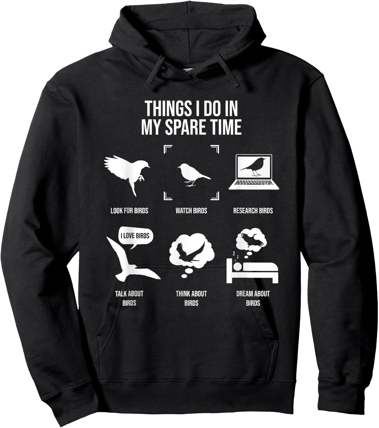 Things I Do In My Spare Time, Bird Watching Hoodie - Hoodie | Black