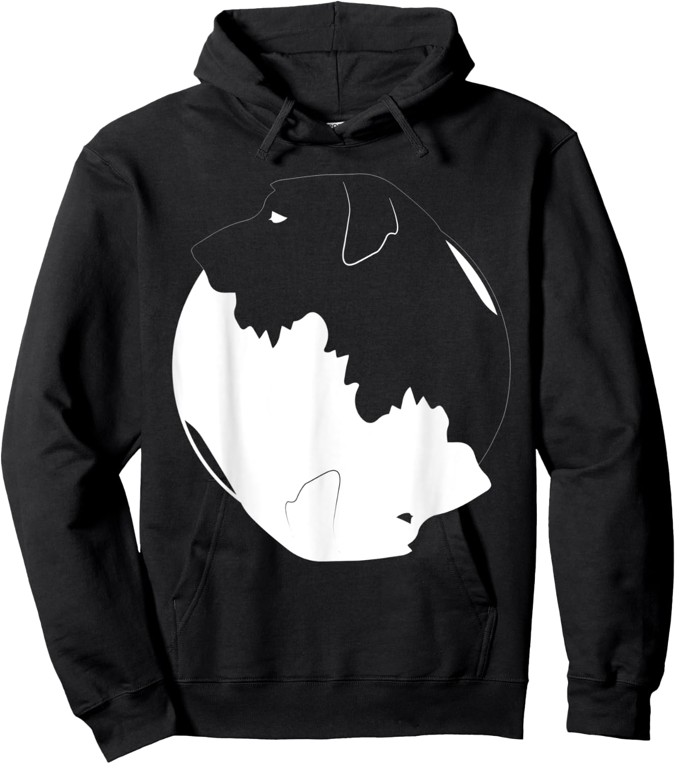 Yin Yang Irish Wolfhound Funny Dog Symbol Zen Meditation Women Kids Hoodie - Hoodie | Black