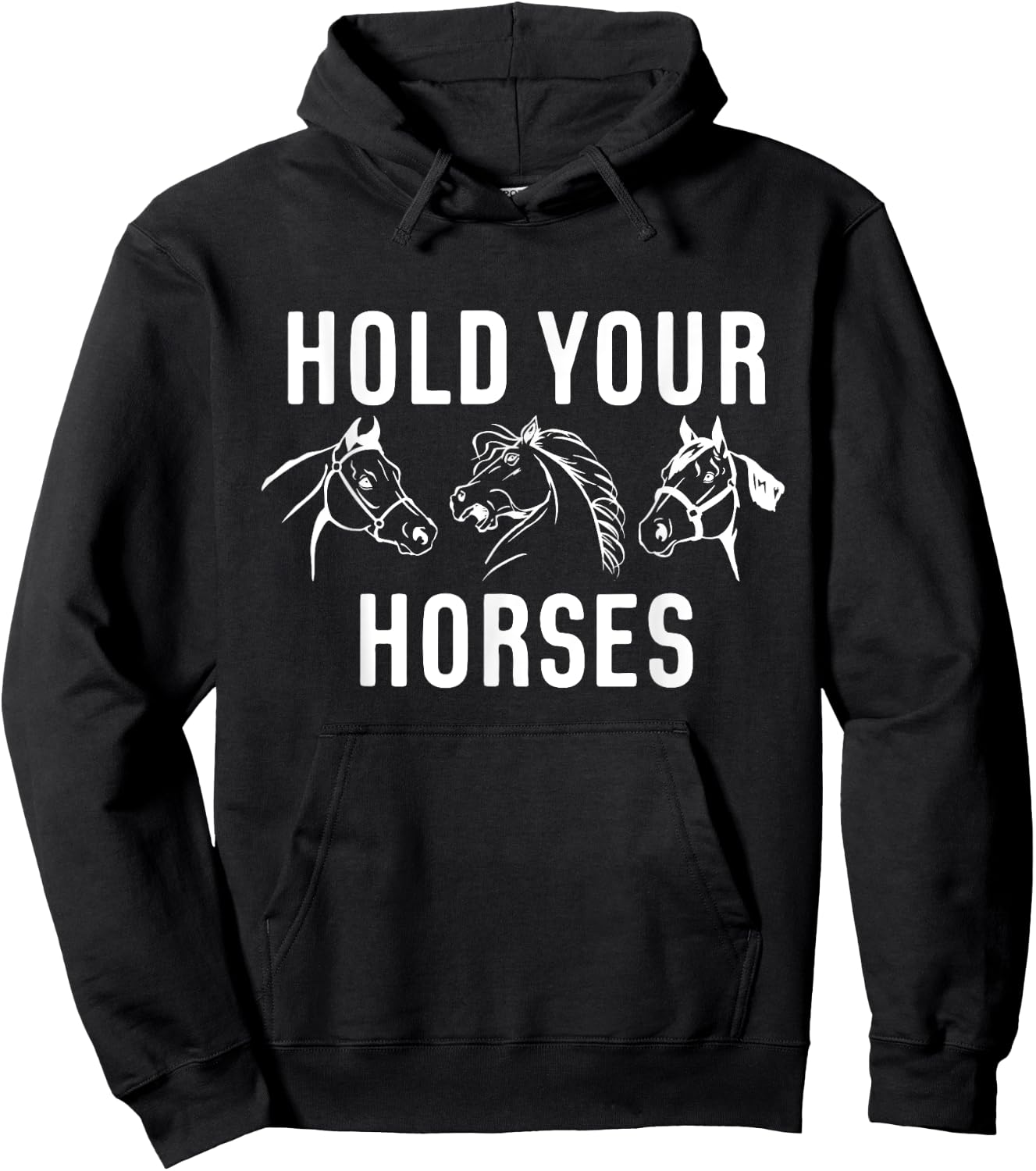 Hold Your Horses Horse Race Hoodie - Hoodie | Black