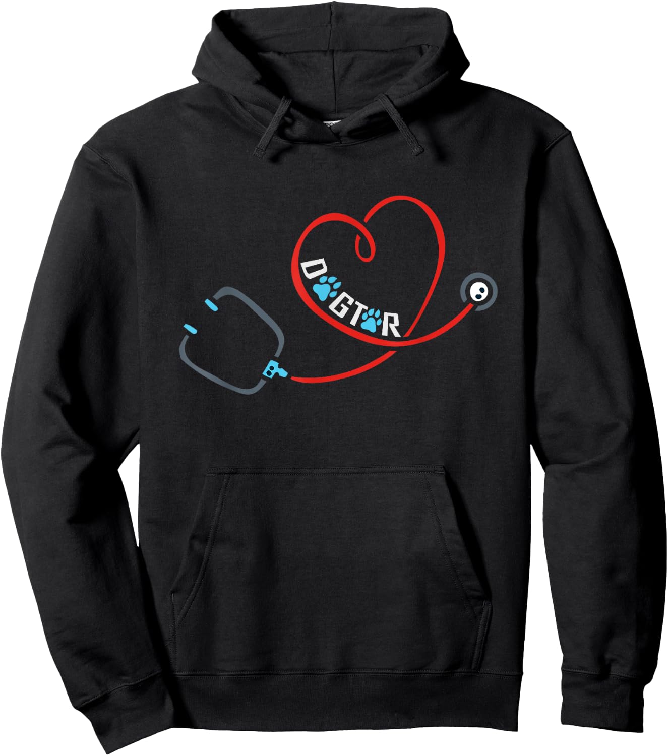 Dog Doctor Stethoscope and Veterinarian Dogtor Hoodie - Hoodie | Black