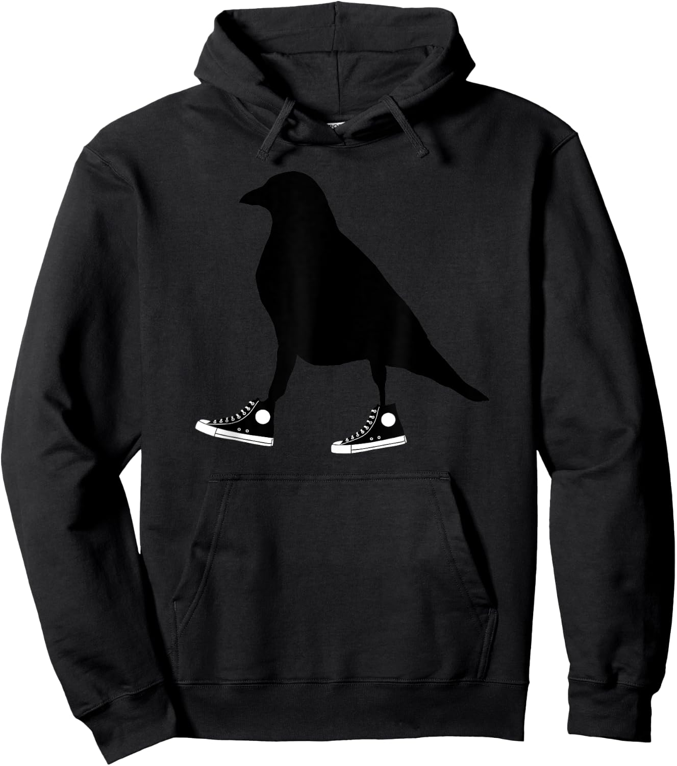 Funny Crow In Tennis Shoes Ornithology Novelty Bird Design Hoodie - Hoodie | Black
