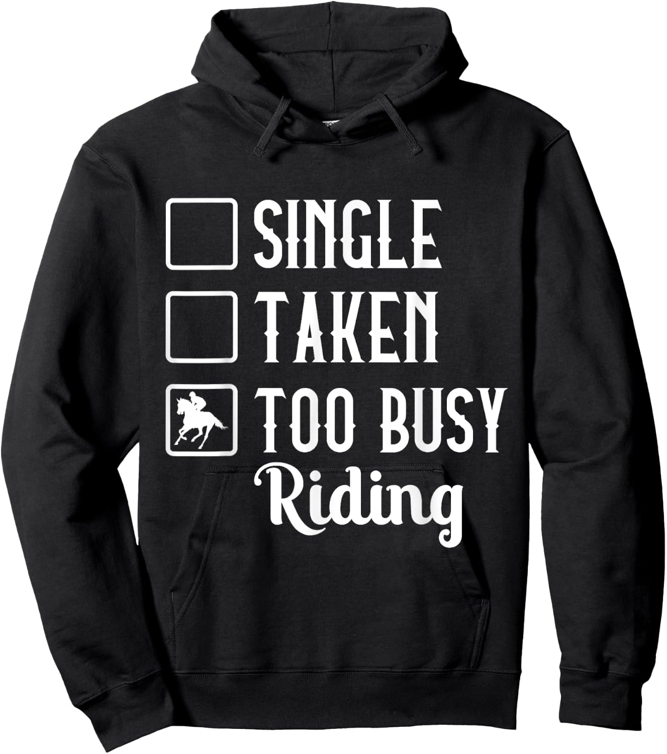 Horseback Single Taken To Busy Riding Horse Pony Arabian Hoodie - Hoodie | Black