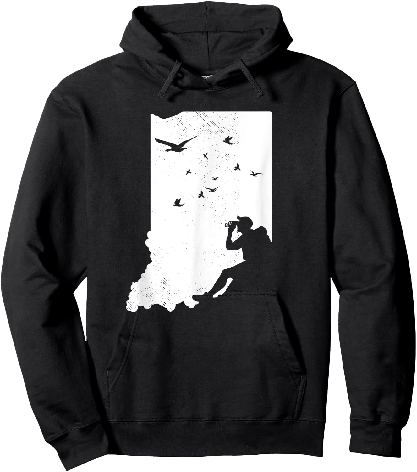 Indiana Bird Watching Design Birding Binoculars Birdwatcher Hoodie - Hoodie | Black