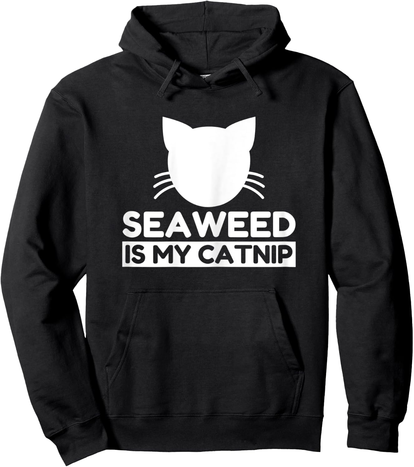 Seaweed Lover Funny Cute Cat Gifts Women Kids Hoodie - Hoodie | Black