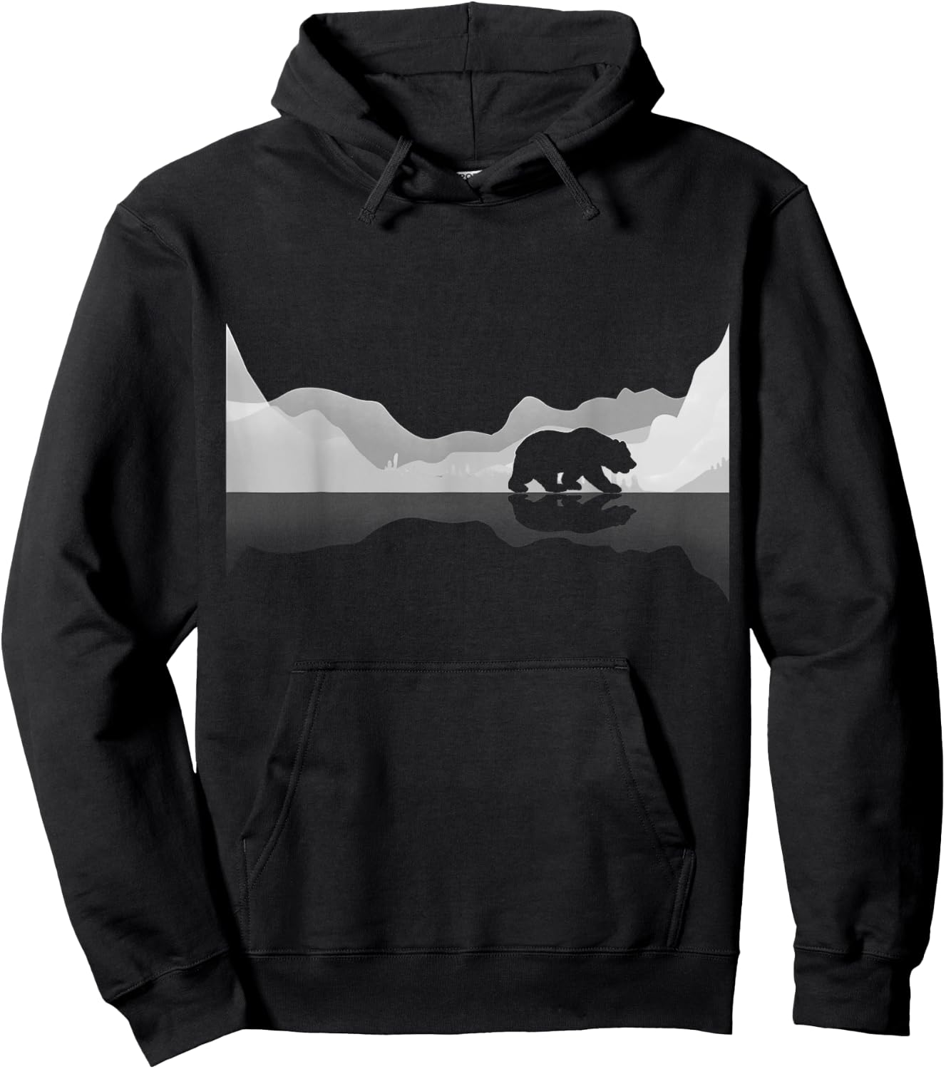Trees Reflection Wildlife Nature Animal Bear Outdoor Forest Hoodie - Hoodie | Black