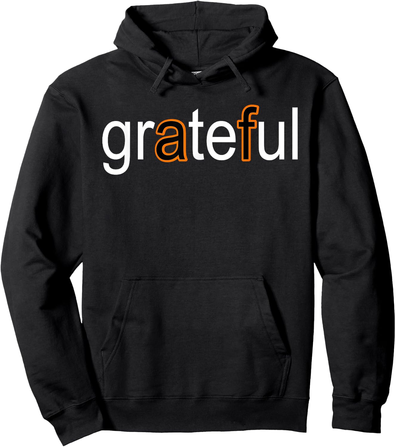 Grateful AF White & Orange Hoodie - Hoodie | Black