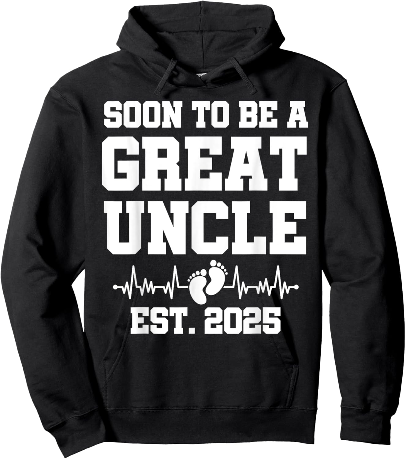 Soon To Be A Great Uncle Est. 2025 - Pregnancy Announcement Hoodie - Hoodie | Black