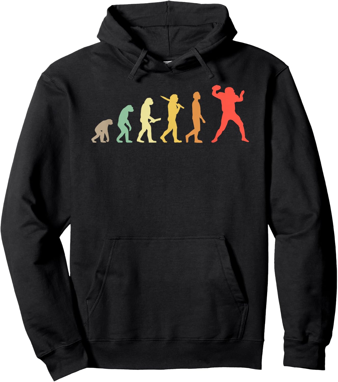 Retro American Football Evolution Gift Football Players Hoodie - Hoodie | Black