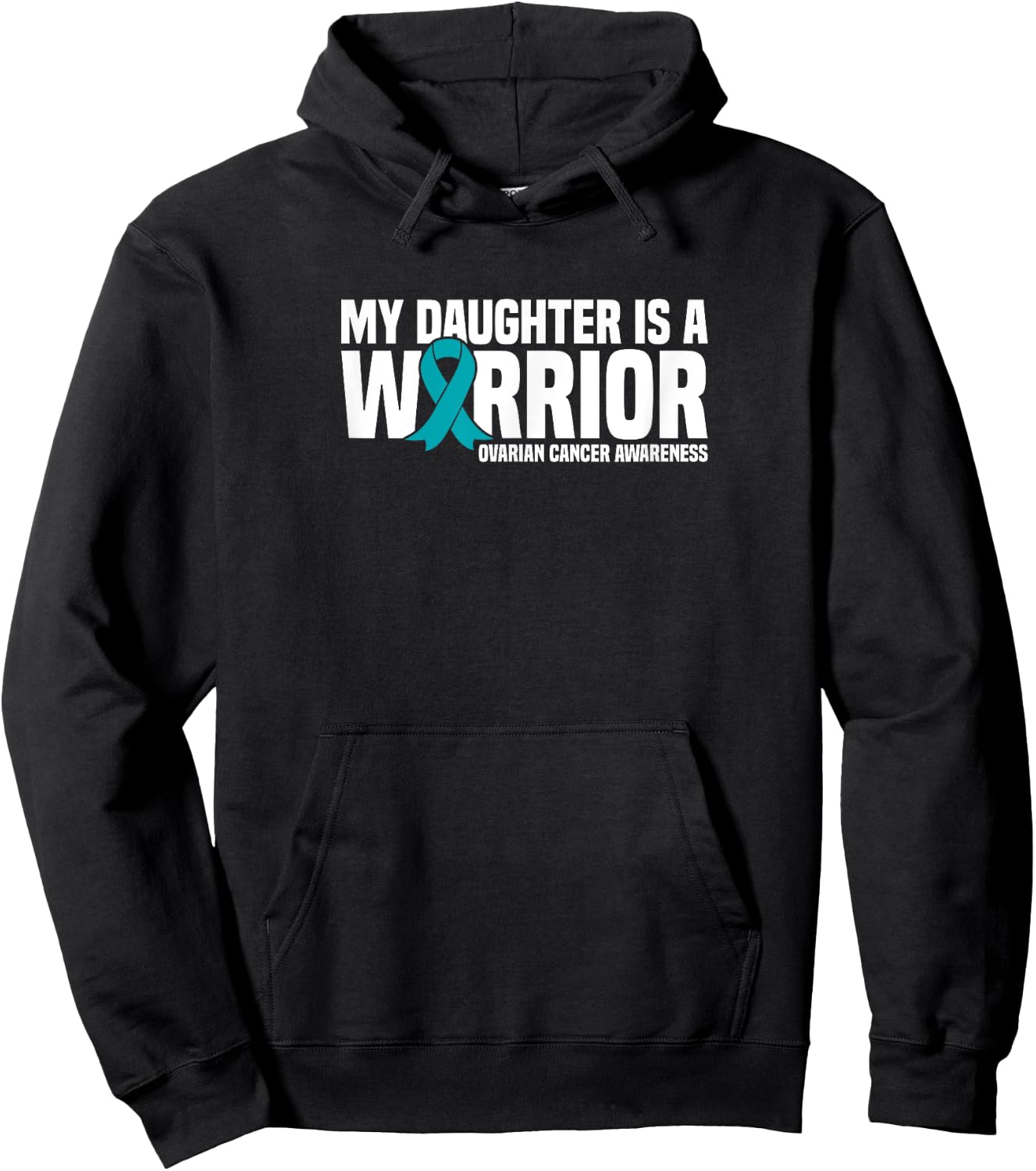 My Daughter is a Warrior Ribbon Ovarian Cancer Awareness Hoodie - Hoodie | Black