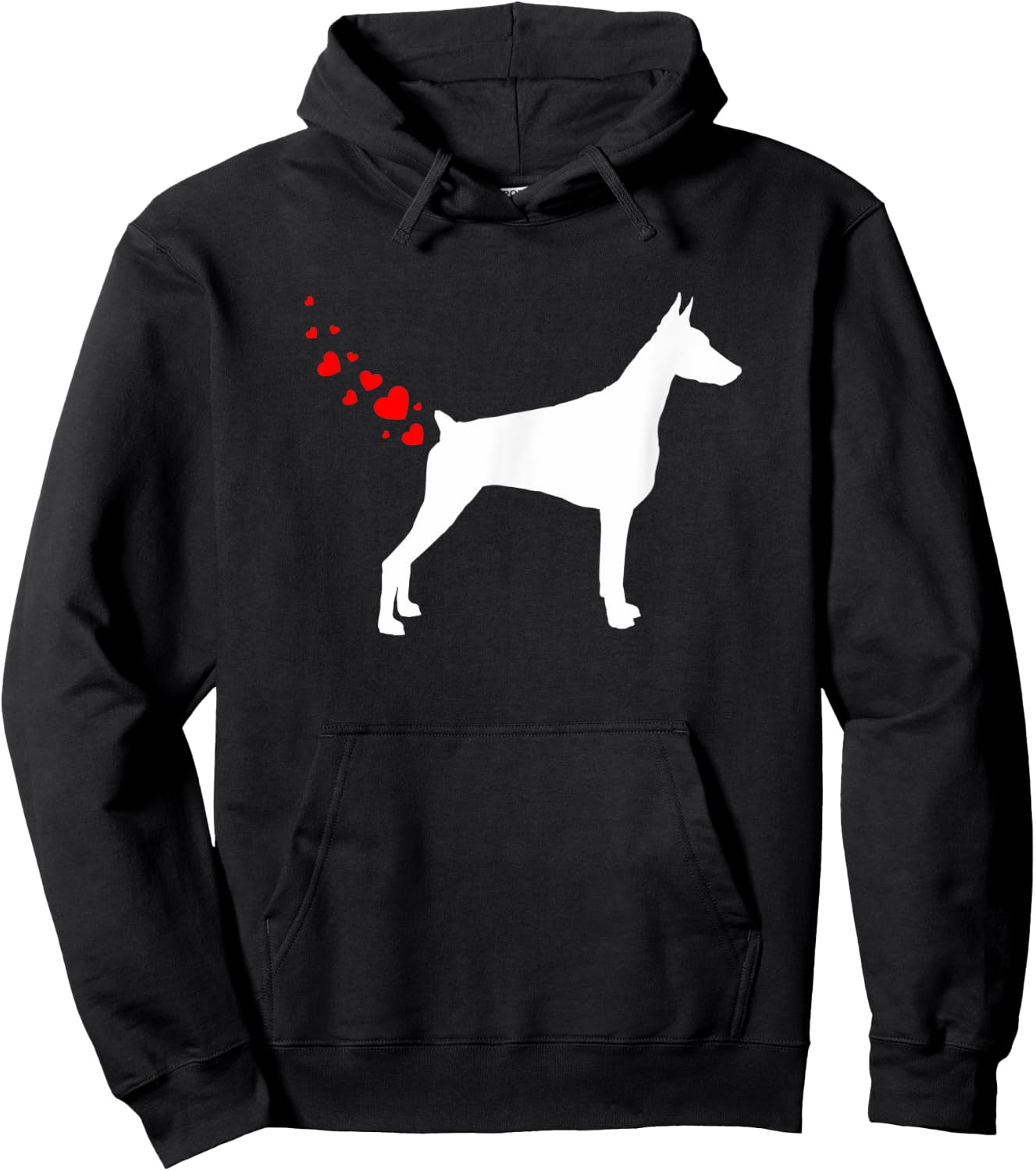 Doberman Pinscher Valentines Day Owner Heart Dog Farts Hoodie - Hoodie | Black