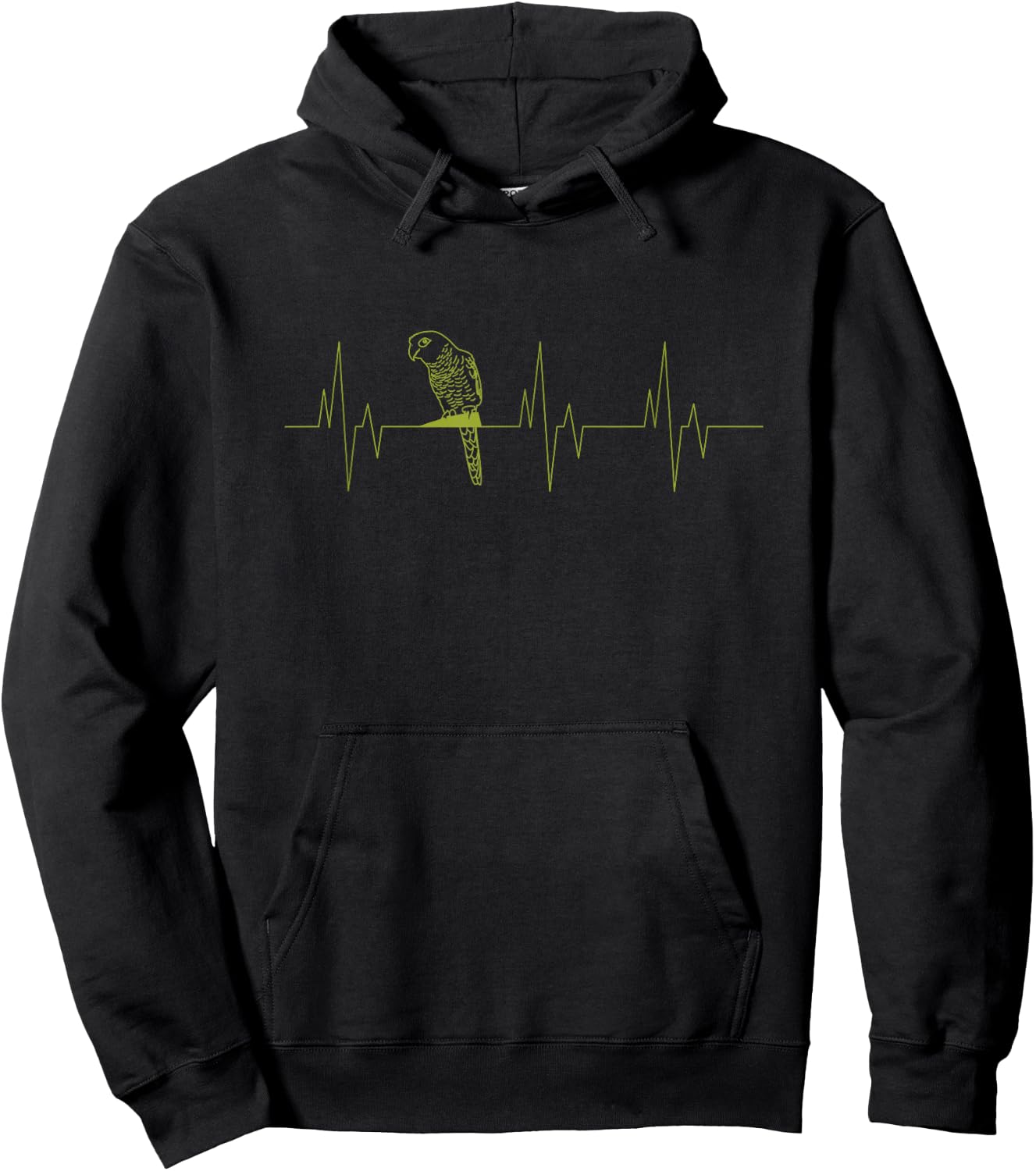 Green Cheek Conure Heartbeat Funny EKG Parrot Lovers Gift Hoodie - Hoodie | Black