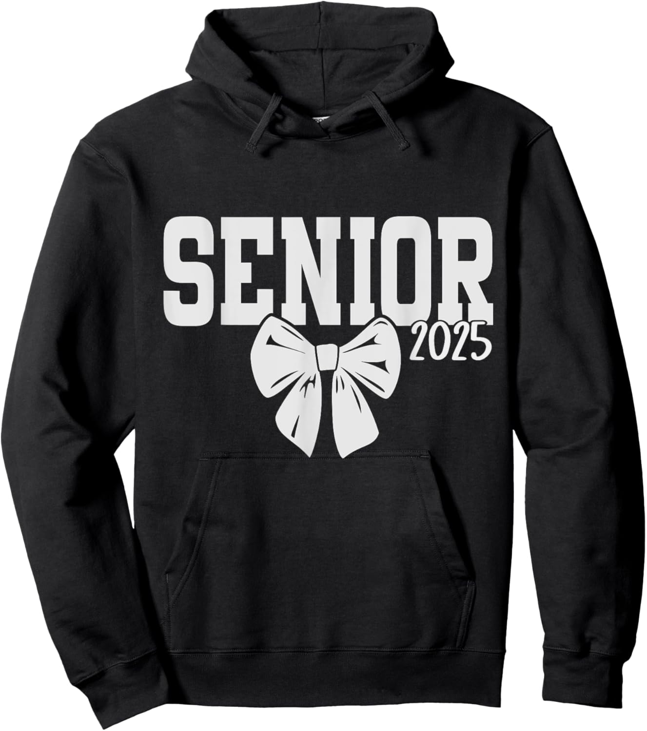 Senior girls class of 2025 coquette bow pink seniors school Hoodie - Hoodie | Black