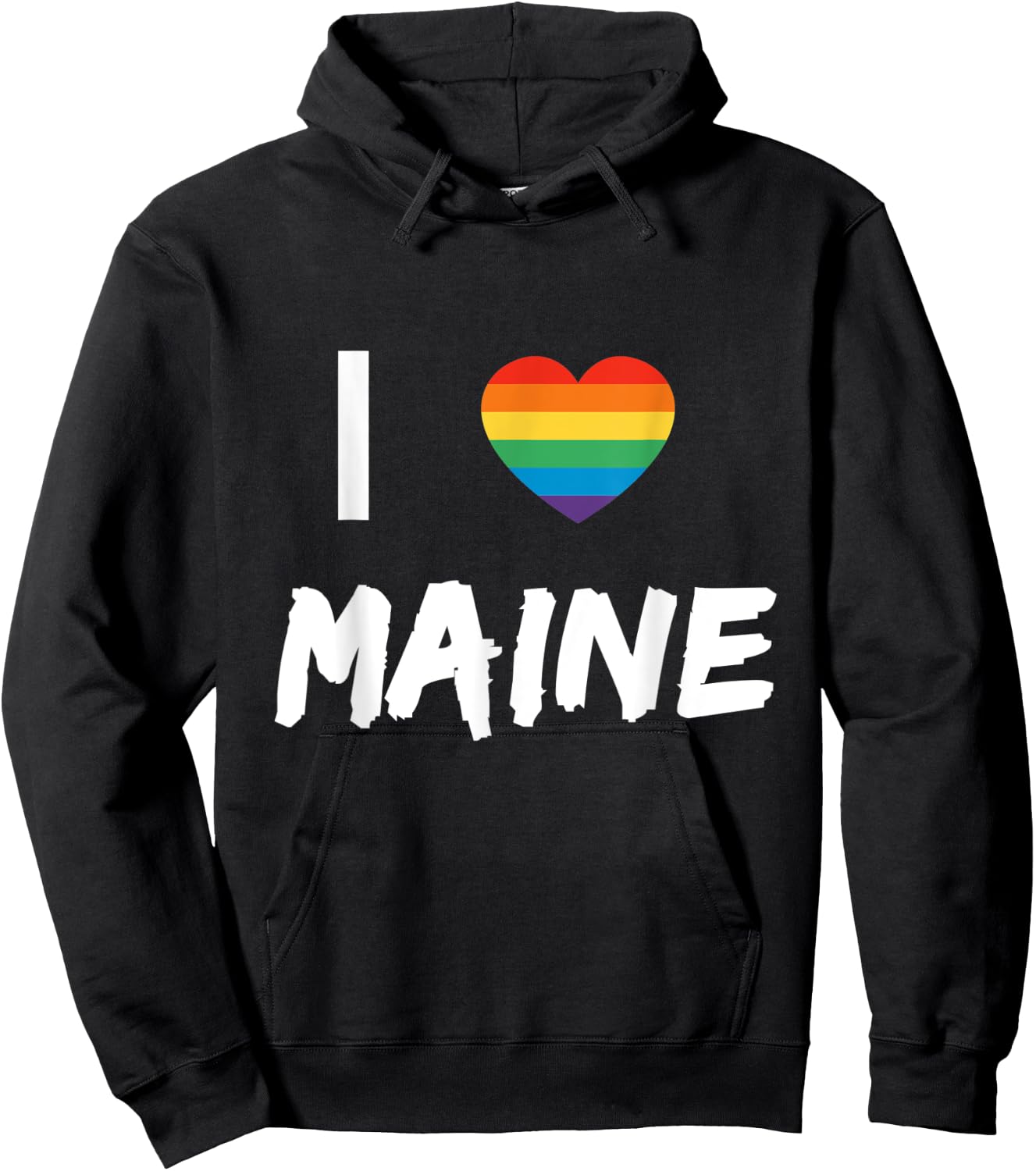 I Love Maine Gay Pride LBGT Hoodie - Hoodie | Black
