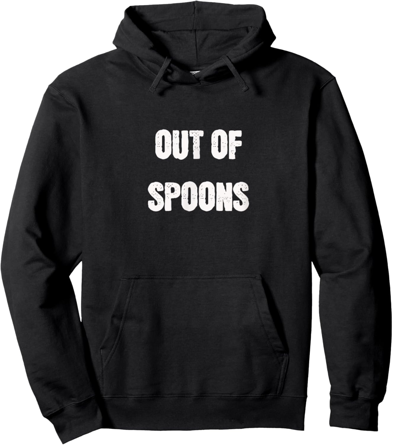 Out of Spoons Chronic Pain Humour Funny Spoonie Hoodie - Hoodie | Black