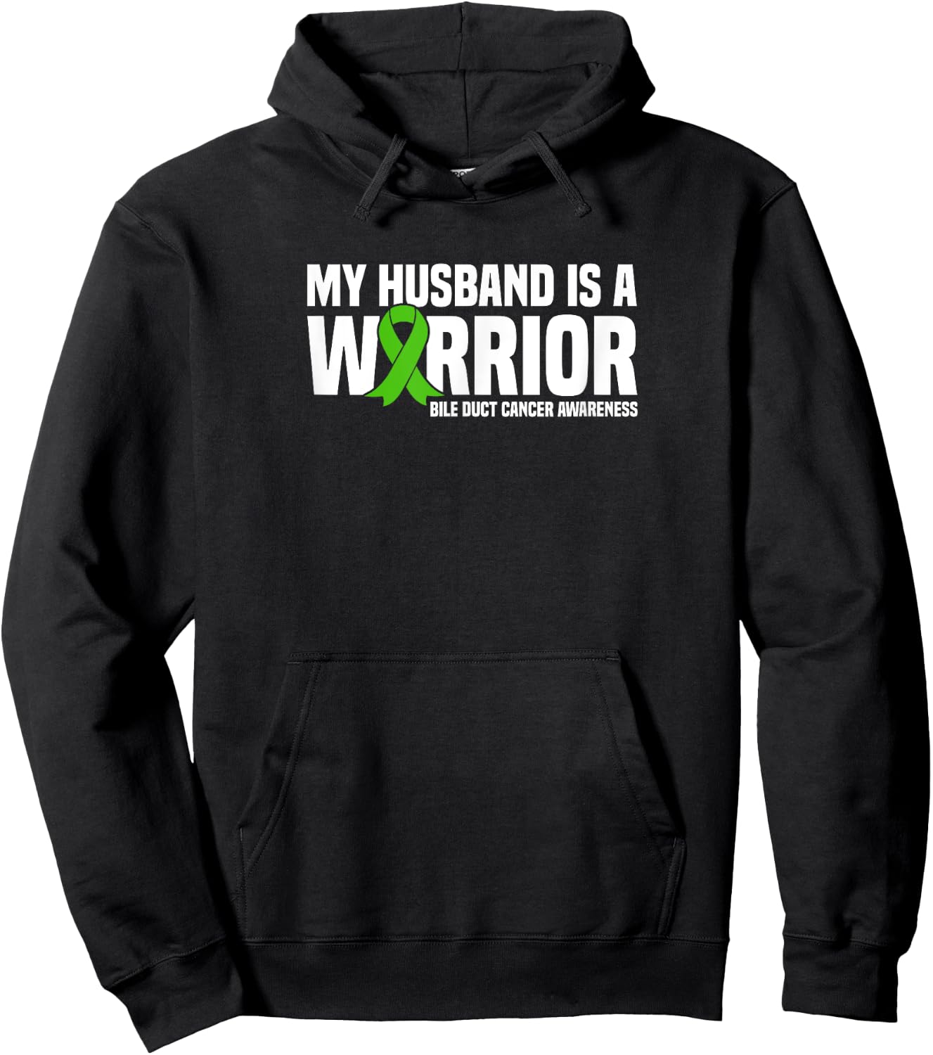 My Husband is a Warrior Bile Duct Cancer Awareness Hoodie - Hoodie | Black