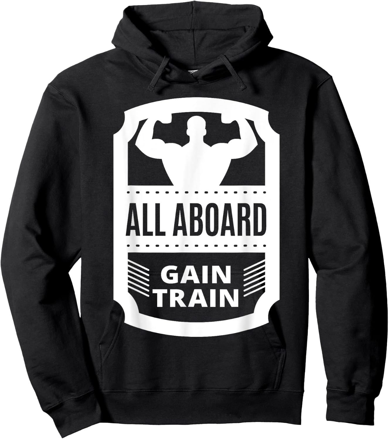 All Aboard Gain Train Weight Lifting Hoodie - Hoodie | Black