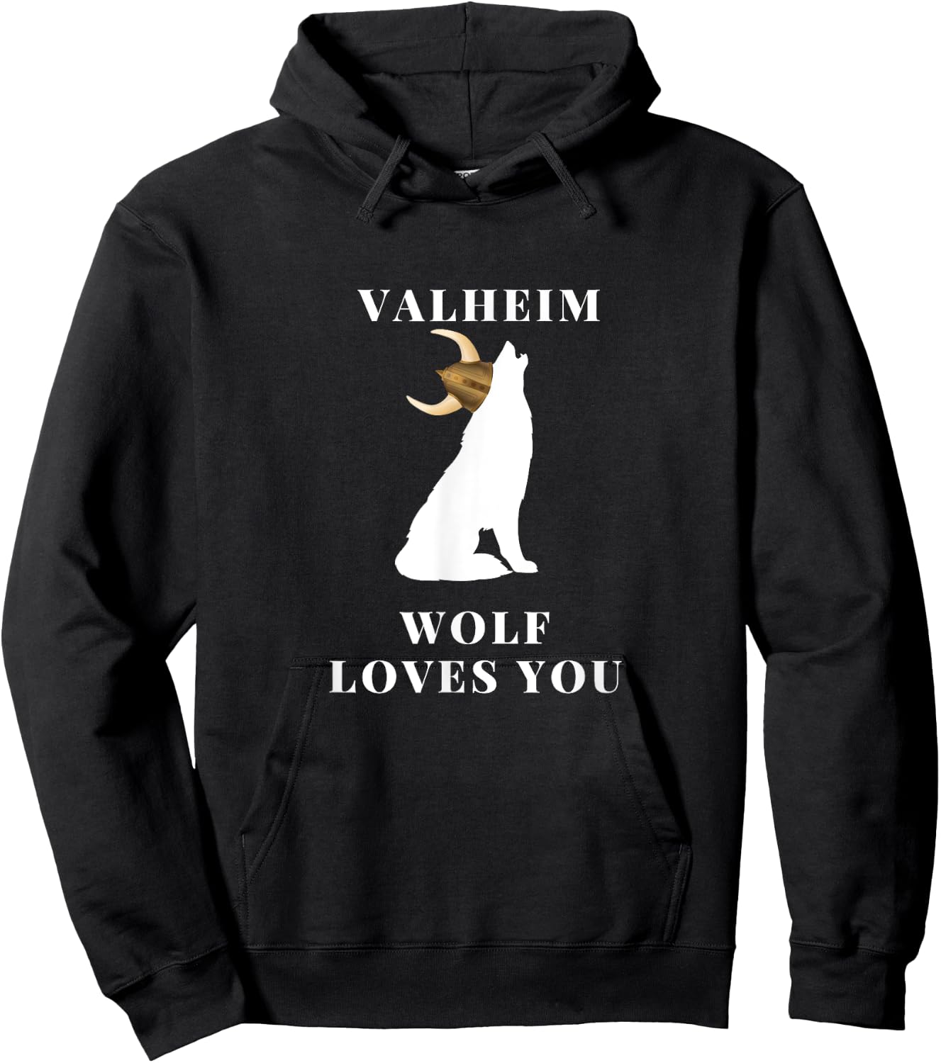 Valheim Wolf Loves You exclusieve game apparel Hoodie - Hoodie | Black