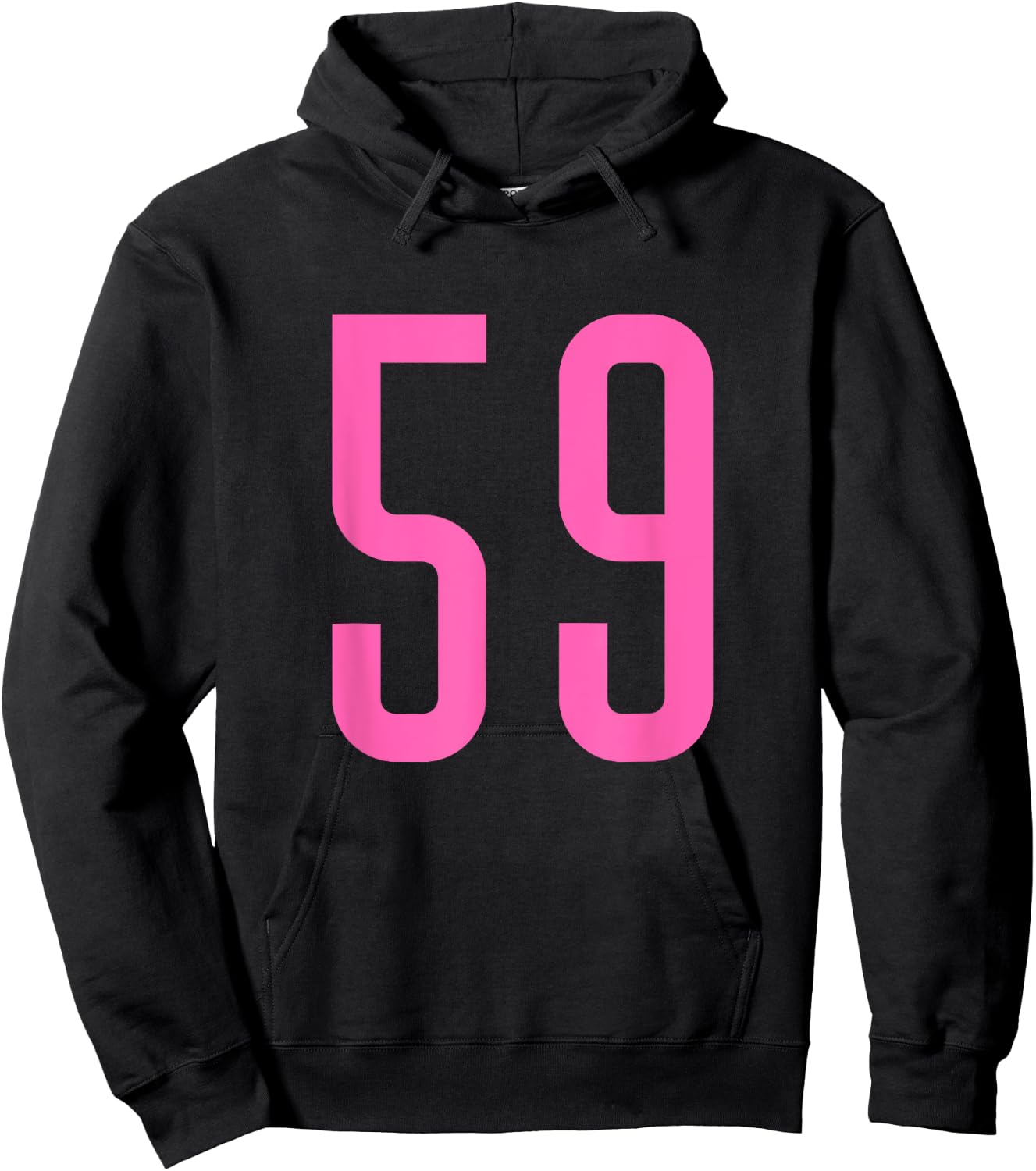 Pink Number #59 Varsity Number Hoodie - Hoodie | Black
