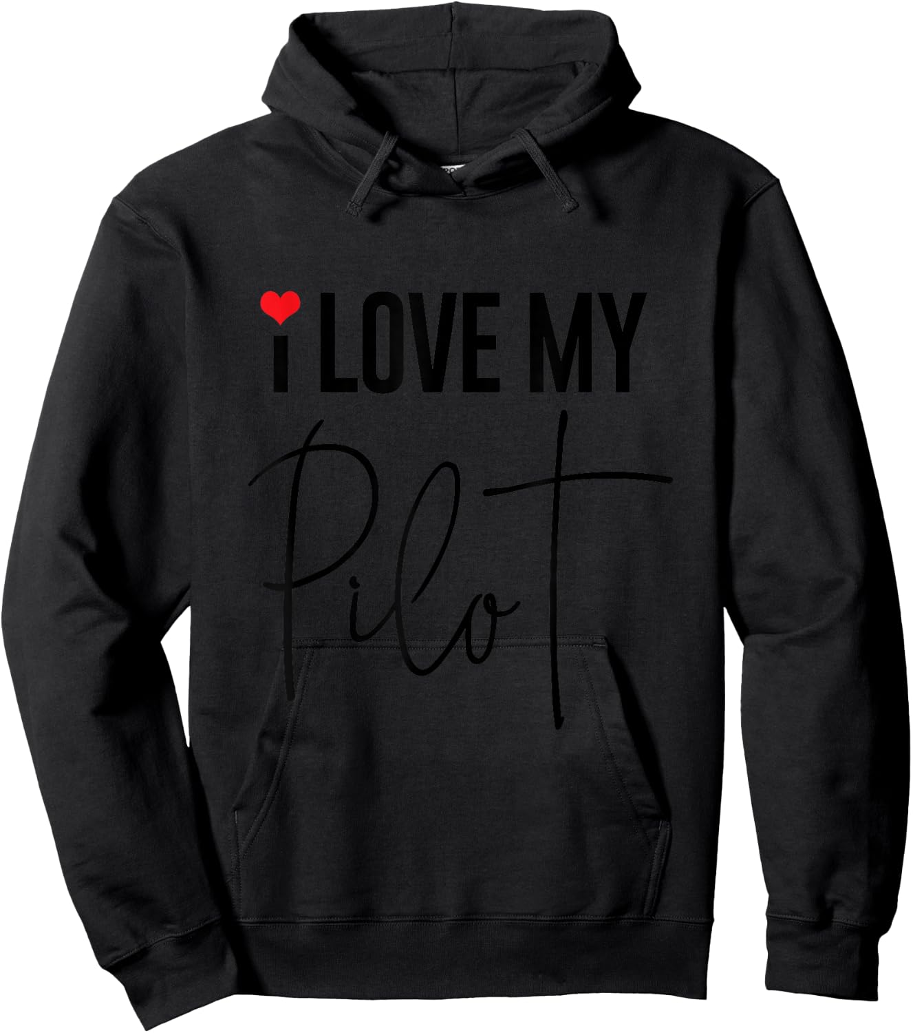 Aviator Surprise I Love My Pilot Aviation Wife Husband Hoodie - Hoodie | Black