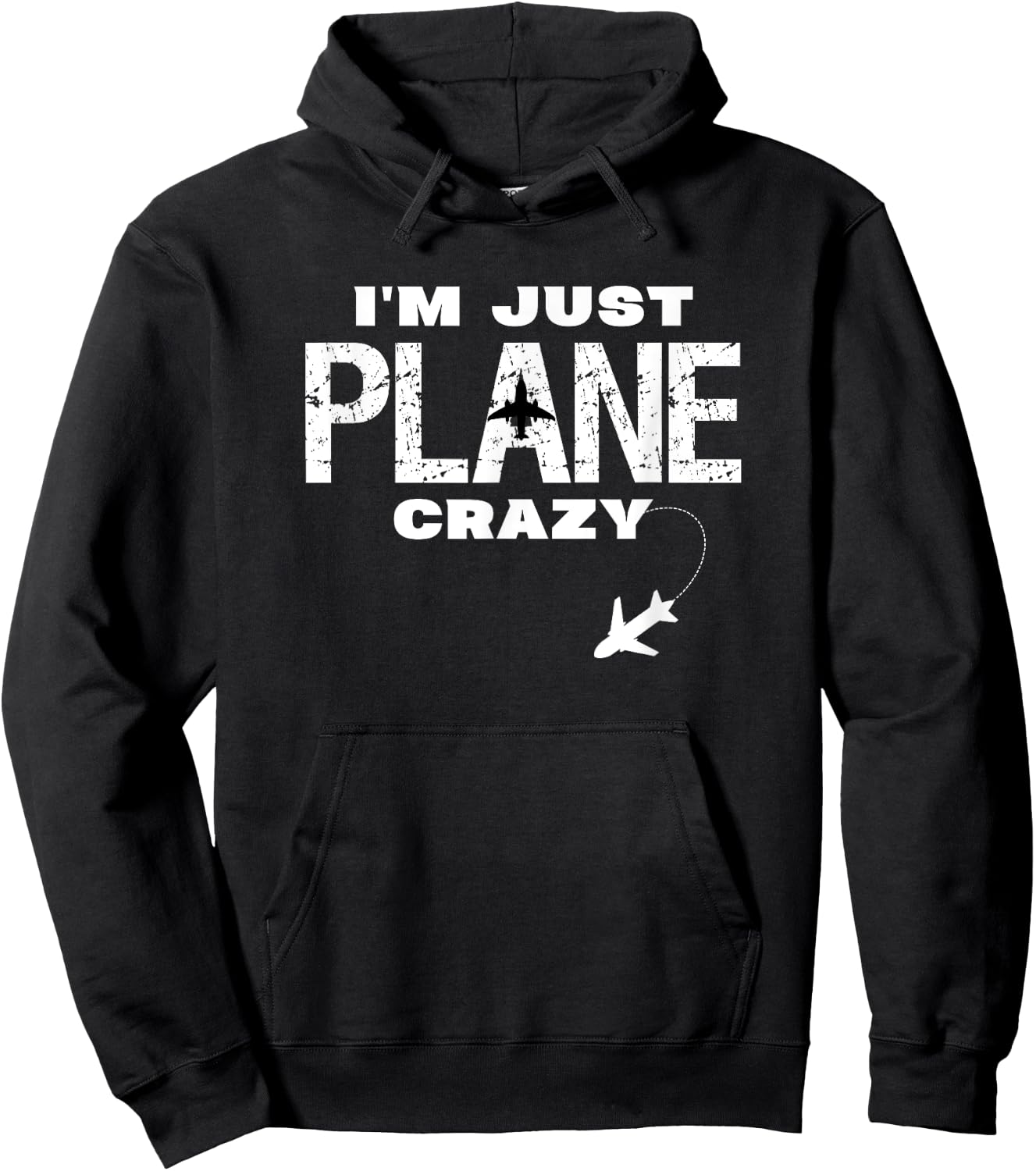 Im Just Plane Crazy Funny Dad Pilot Aviation Flying Gift Hoodie - Hoodie | Black
