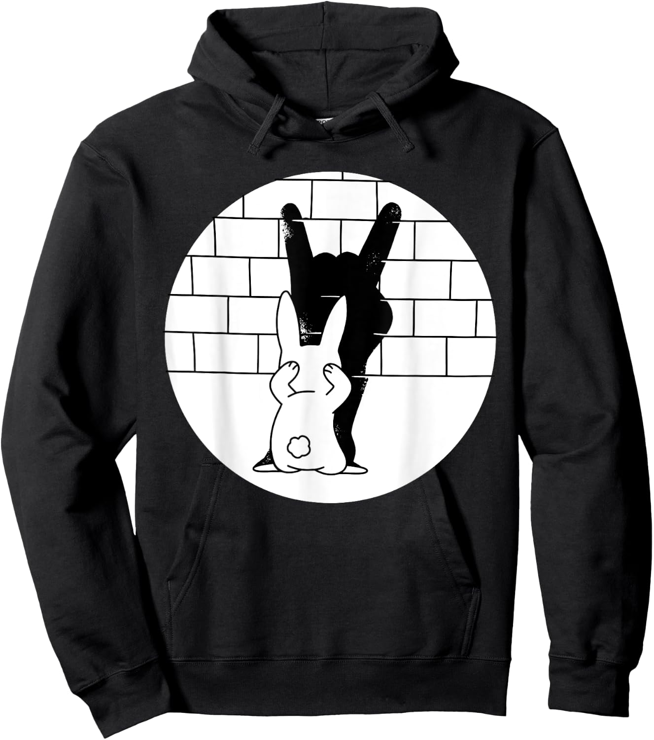 Funny Rabbit Bunny Animal Shadow Puppet Hoodie - Hoodie | Black