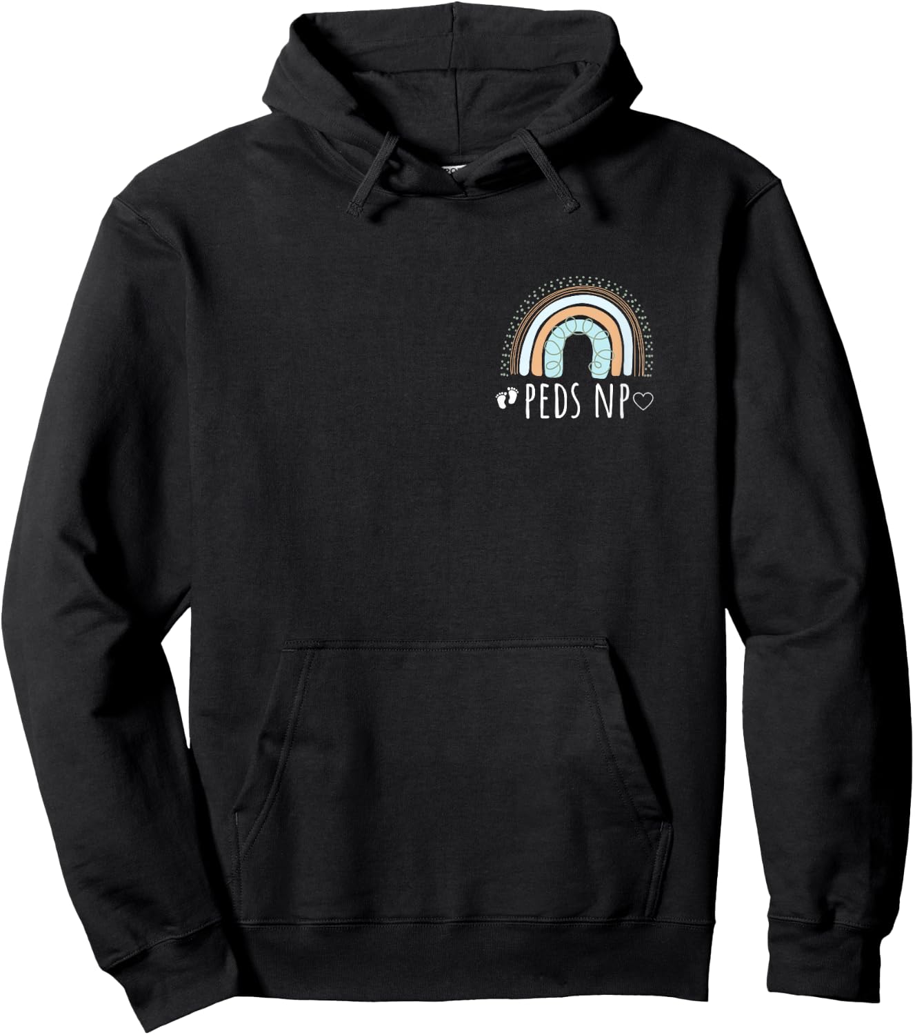 Peds NP Rainbow Monochrome Pediatric Nurse Practitioner PNP Hoodie - Hoodie | Black