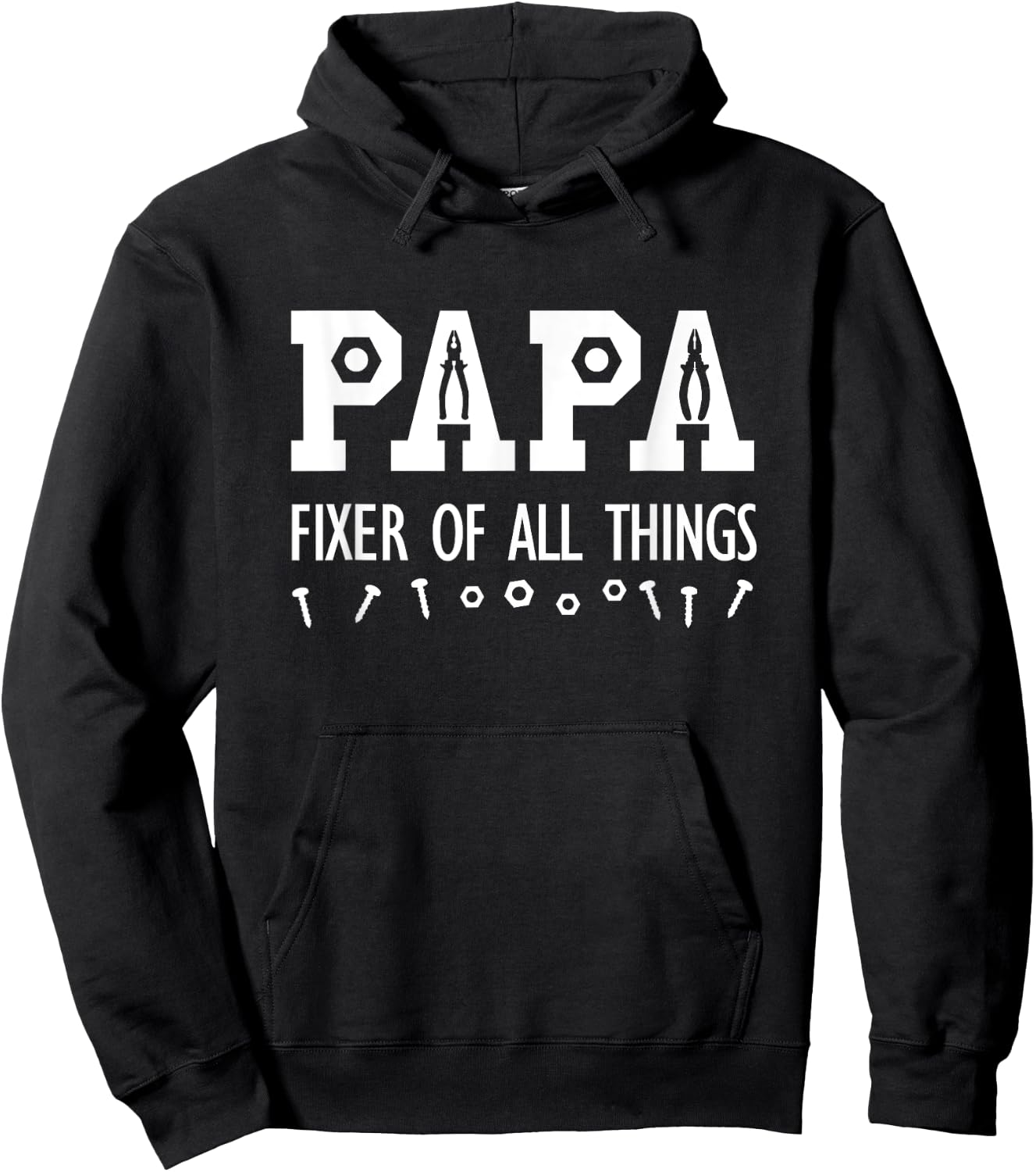 Papa Fixer of All Things, Funny Papa Fathers Day Gift Hoodie - Hoodie | Black