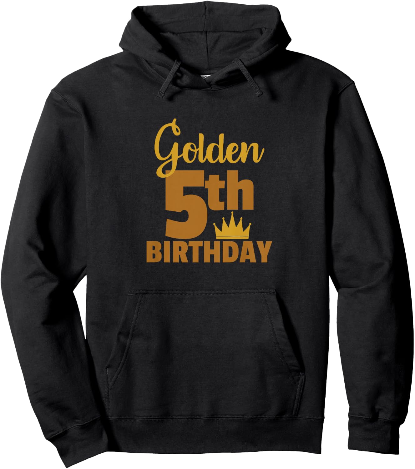 Golden Fifth Birthday Five Year Old Special Occasion Hoodie - Hoodie | Black