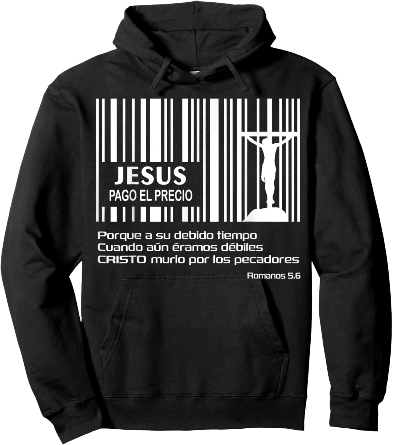 Jesús Pago Precio Codigo Barras Cruz Pascua Resurreccion Hoodie - Hoodie | Black