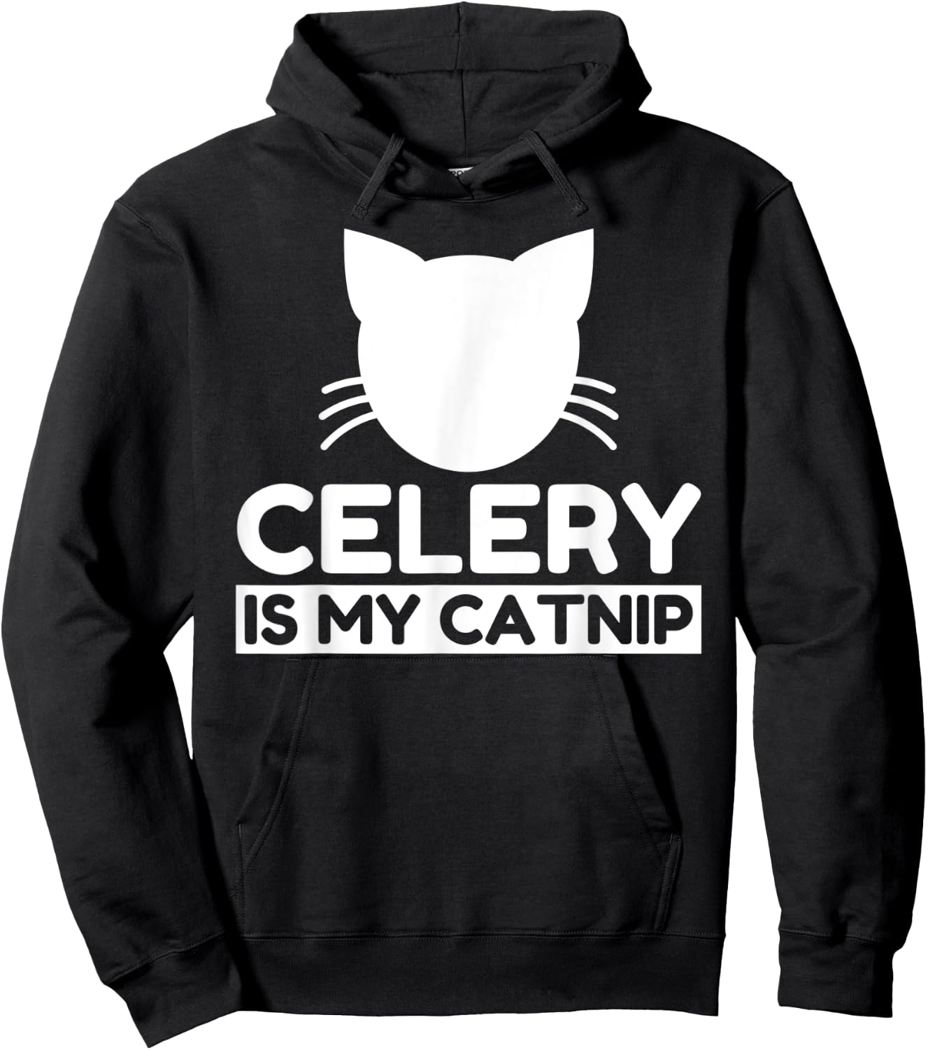 Celery Lover Funny Cute Cat Gifts Men Women Kids Hoodie - Hoodie | Black
