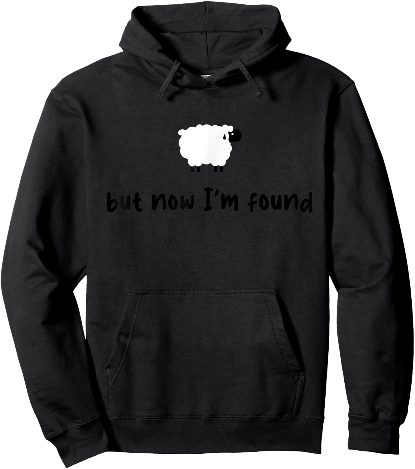 Vintage Retro Sheep But Now I'm Found Funny Saying Quote Hoodie - Hoodie | Black