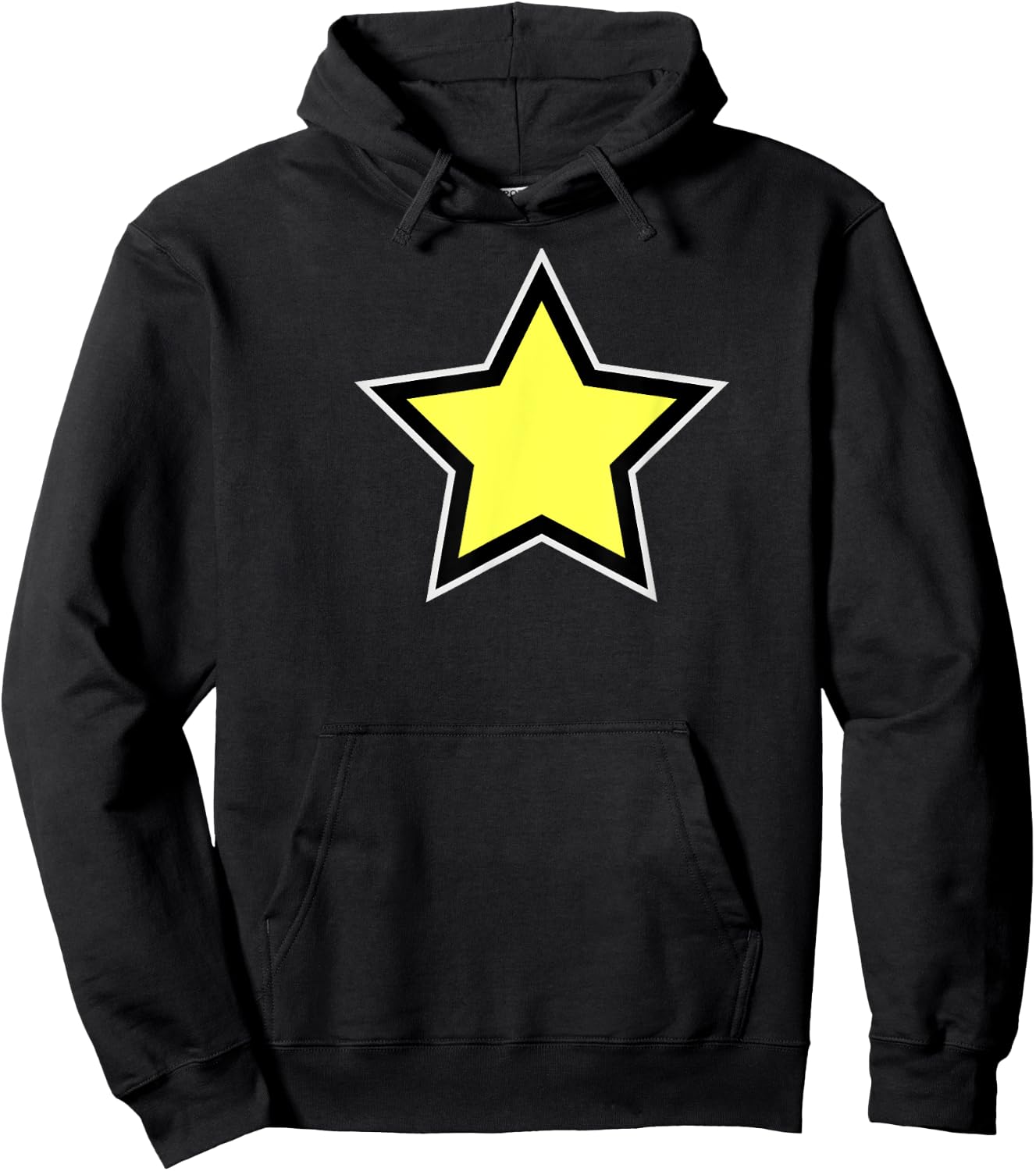Star Yellow Black White Hoodie - Hoodie | Black