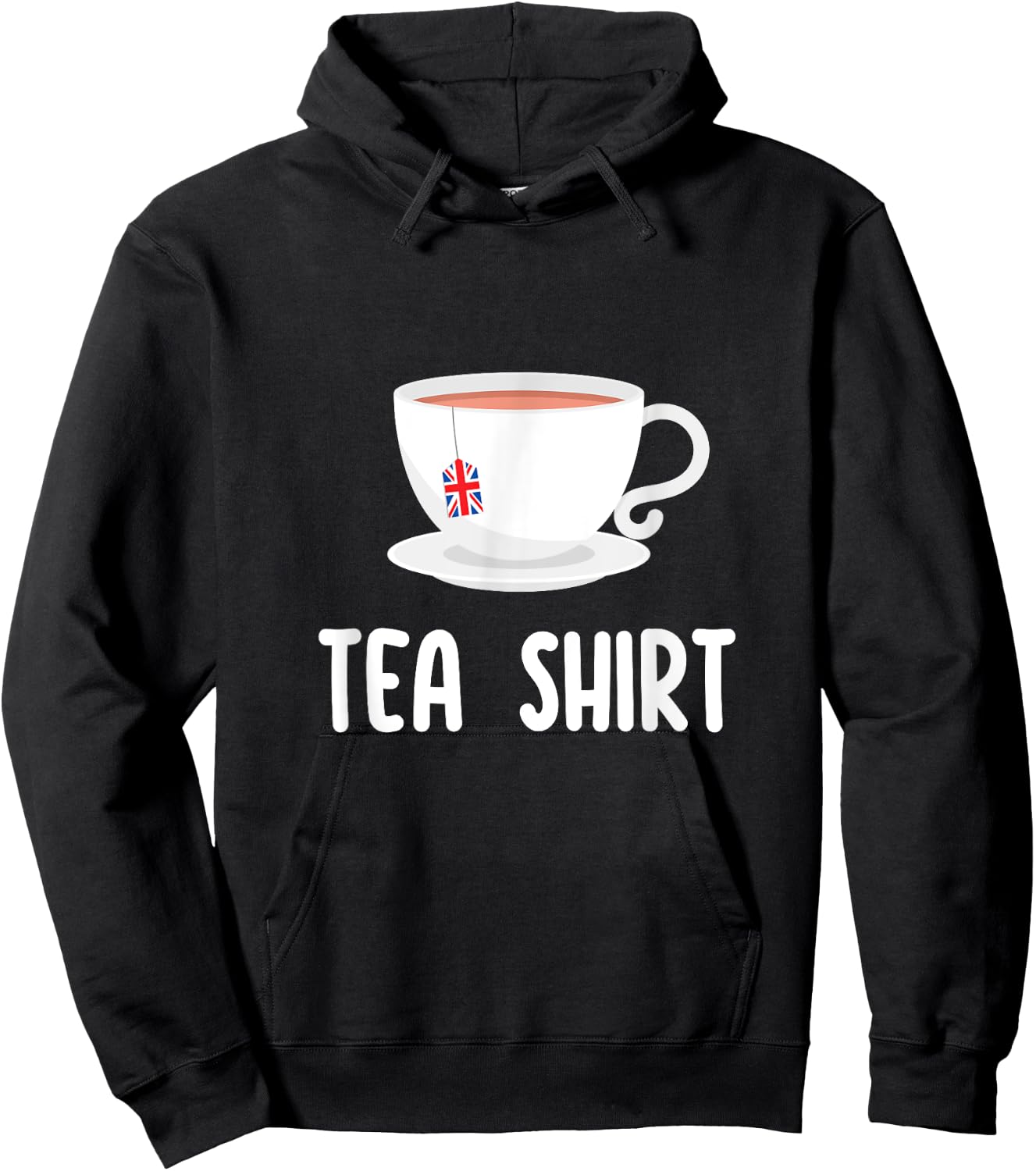 British English Tea Shirt Lover Funny United Kingdom UK Flag Hoodie - Hoodie | Black