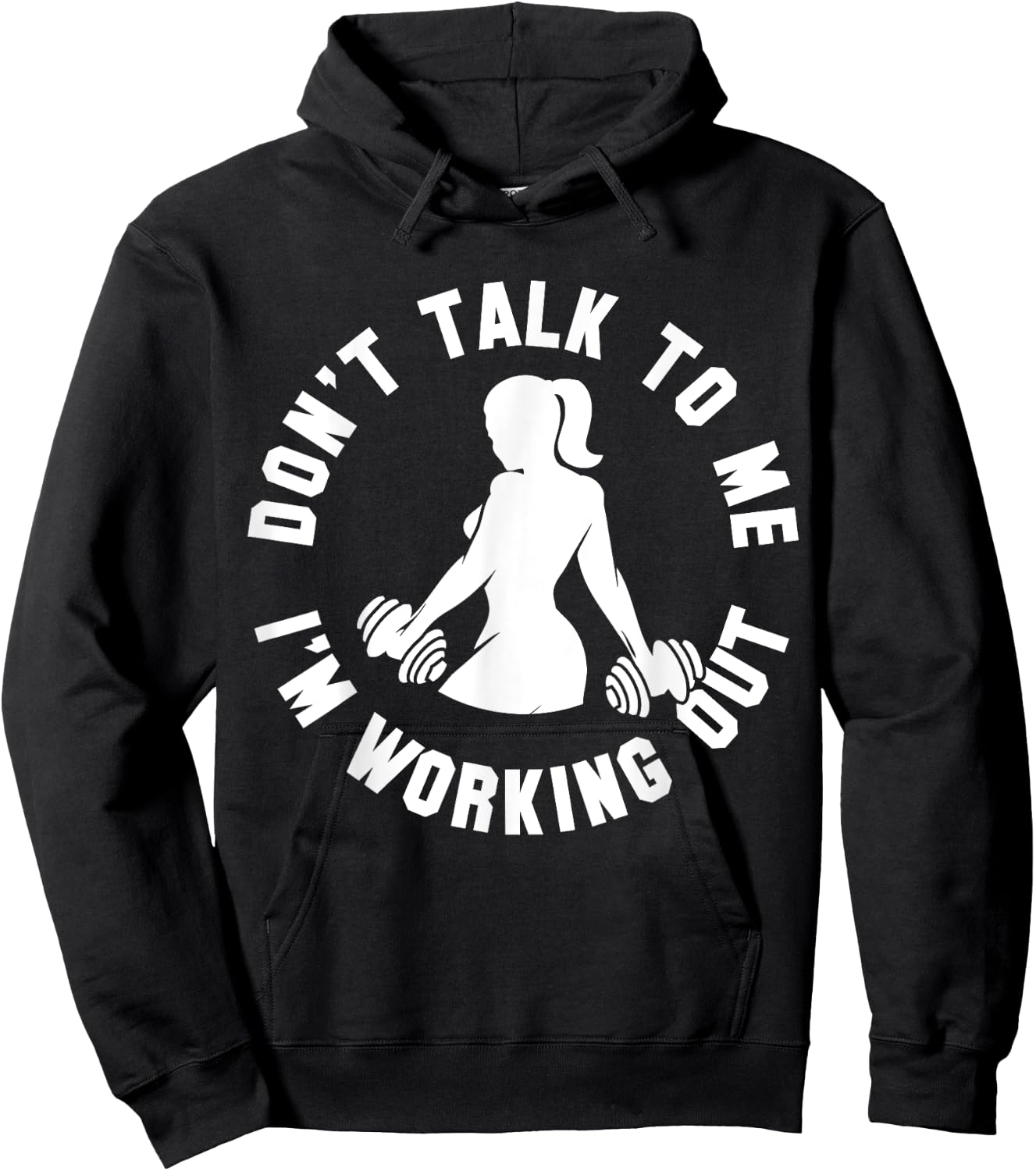 Women Weight-Lifting Workout Quote Funny Fitness Lover Gift Hoodie - Hoodie | Black