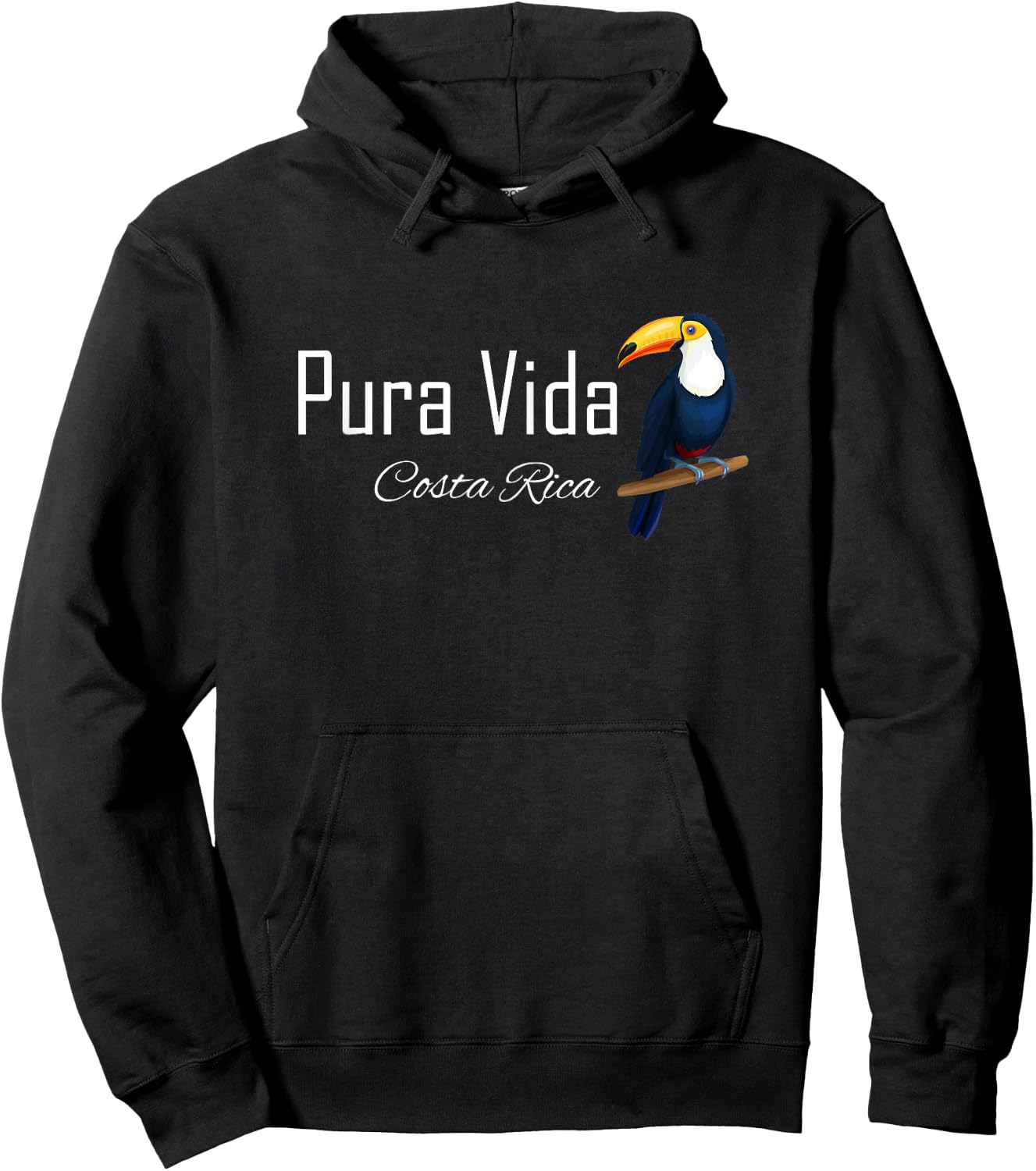 Pura Vida Costa Rica with Tropical Toucan Bird Pura Vida Hoodie - Hoodie | Black