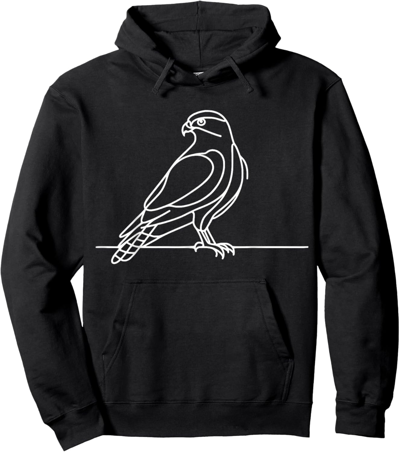 Line Art Bird & Ornithologist Cooper'S Hawk Hoodie - Hoodie | Black
