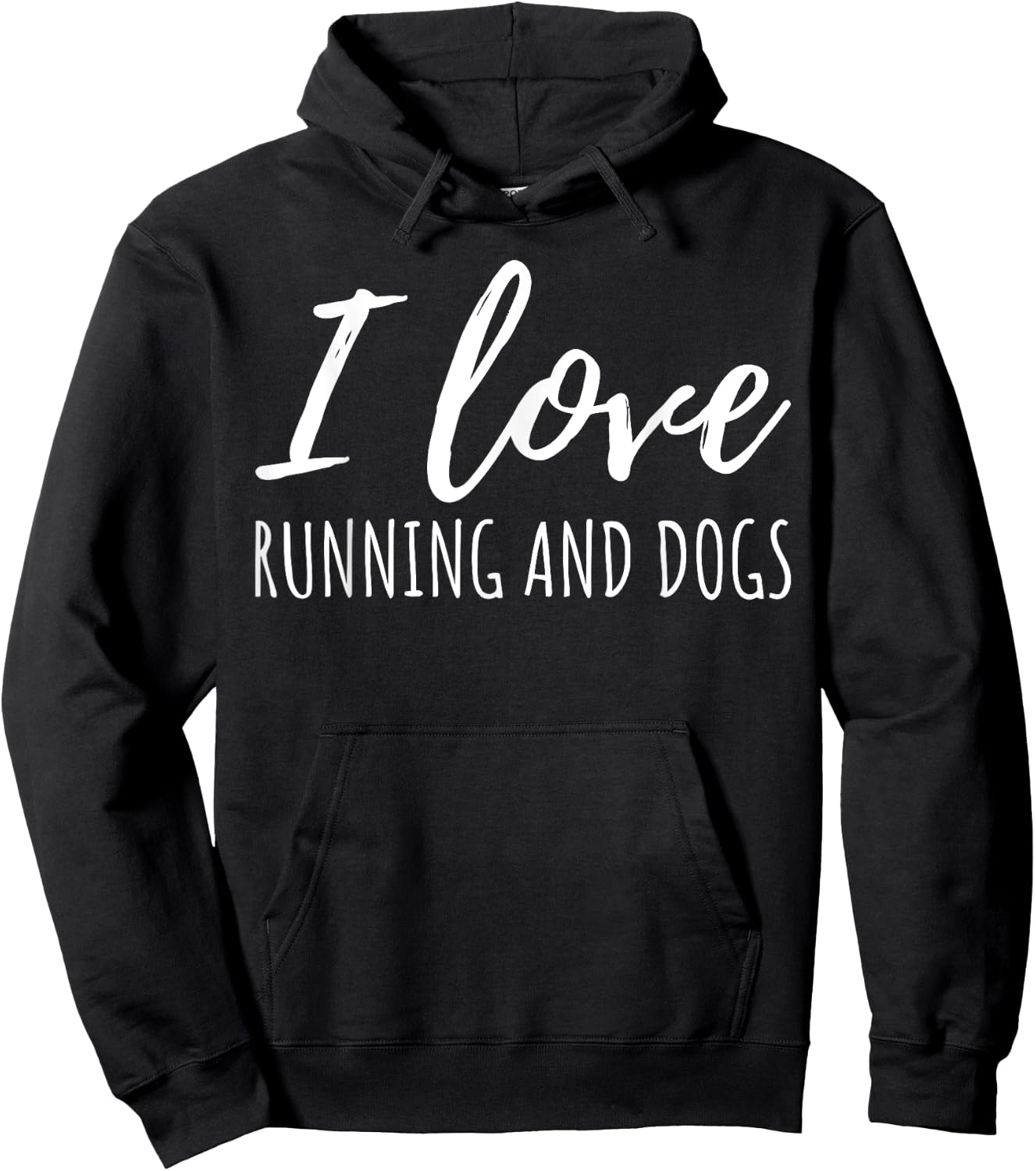 I love running and dogs Gift dog lover women men Hoodie - Hoodie | Black