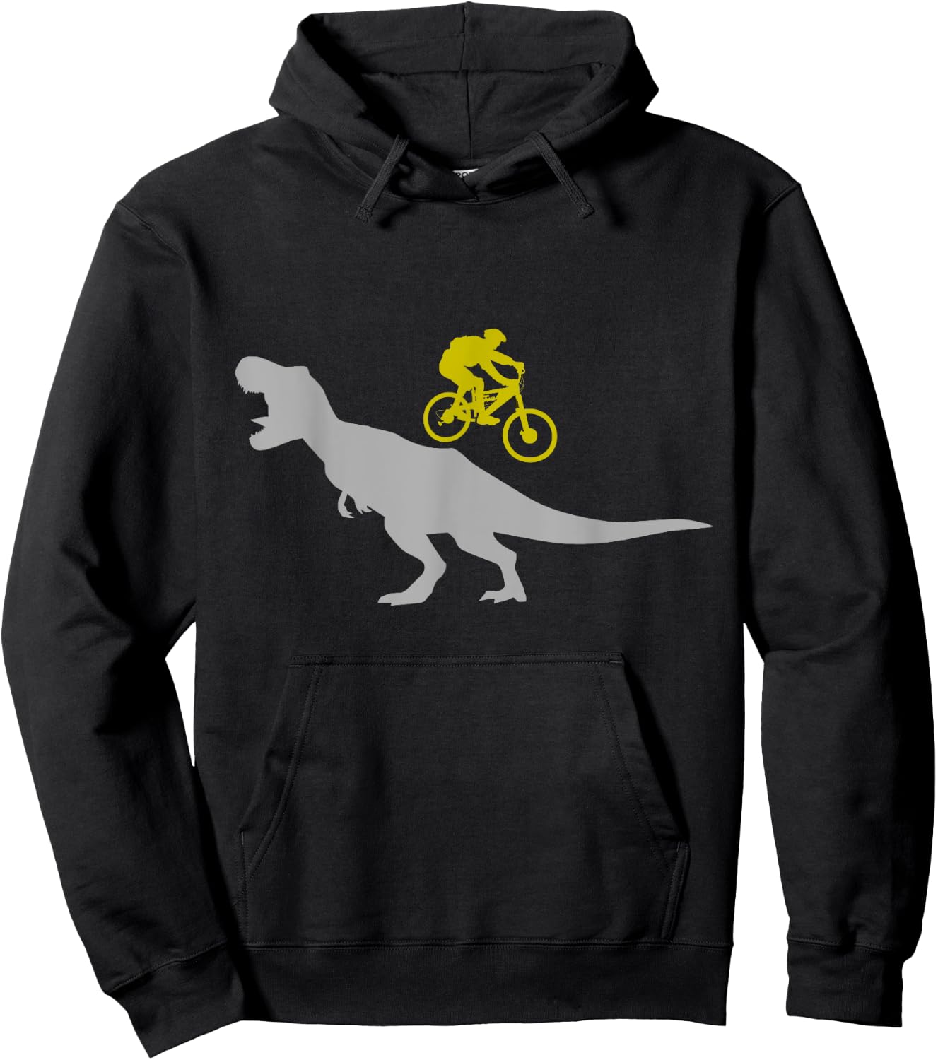 Mountain Bike with T-Rex Dinosaur MTB Mountain Biking Hoodie - Hoodie | Black