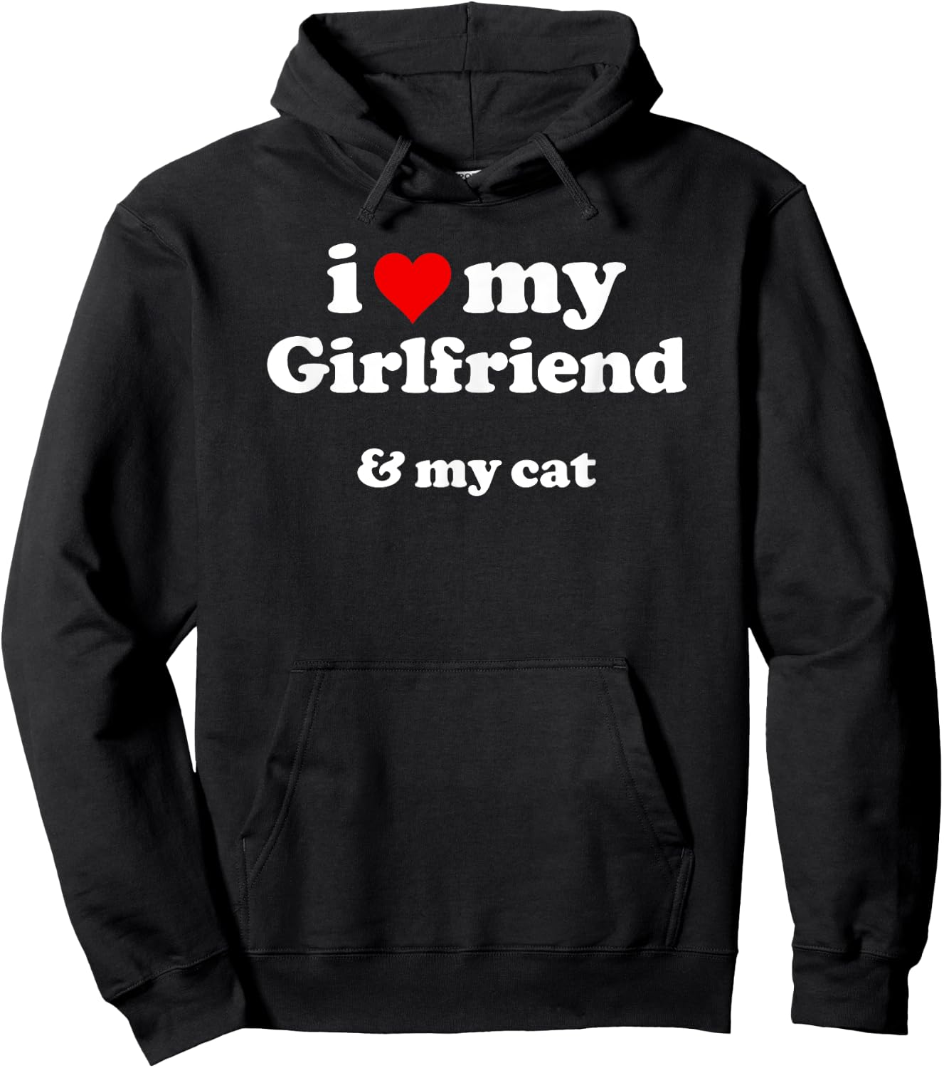 I Heart My Girlfriend & My Cat Hoodie - Hoodie | Black