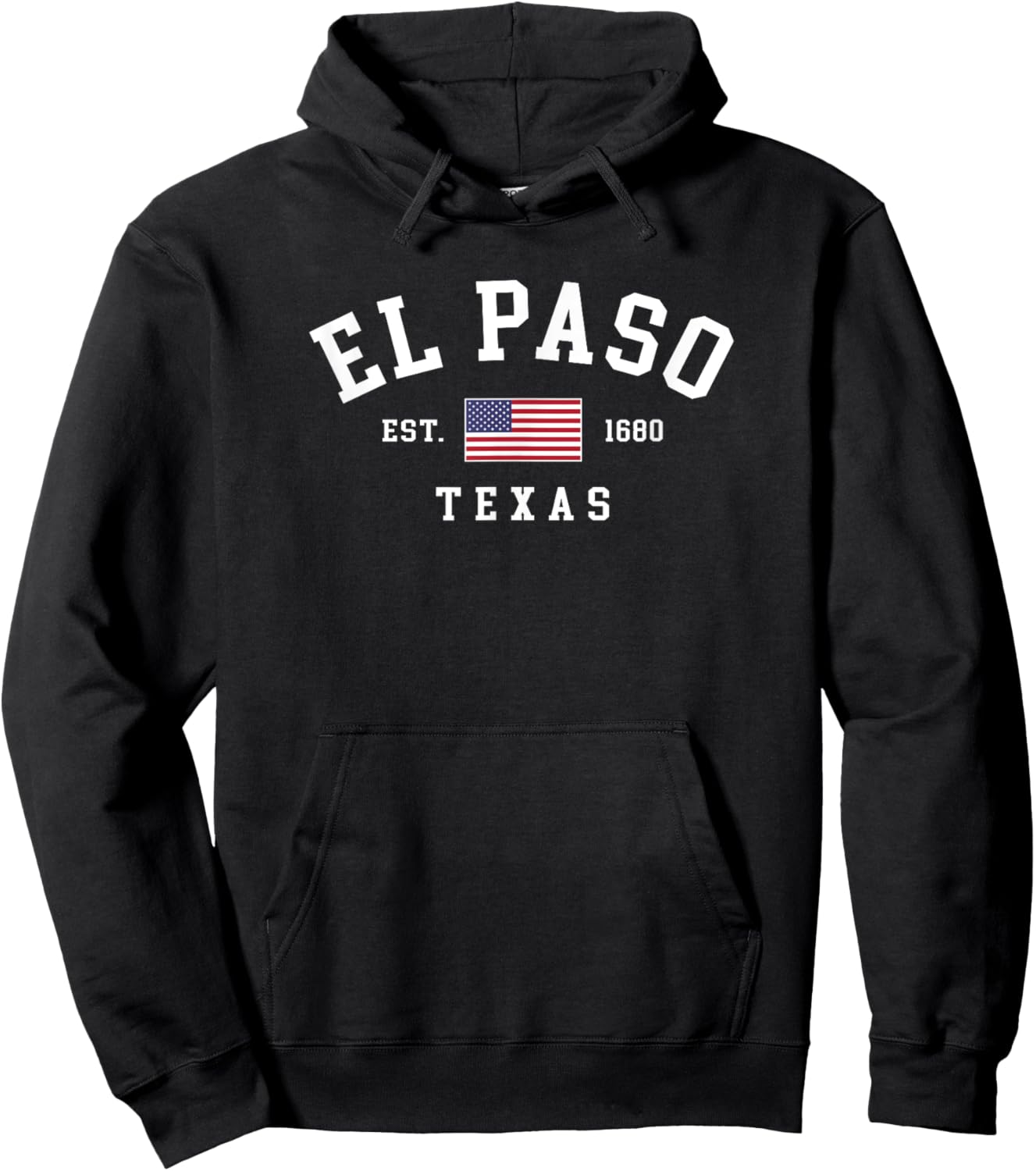 El Paso Texas July 4th US Flag Retro Throwback Souvenir Hoodie - Hoodie | Black