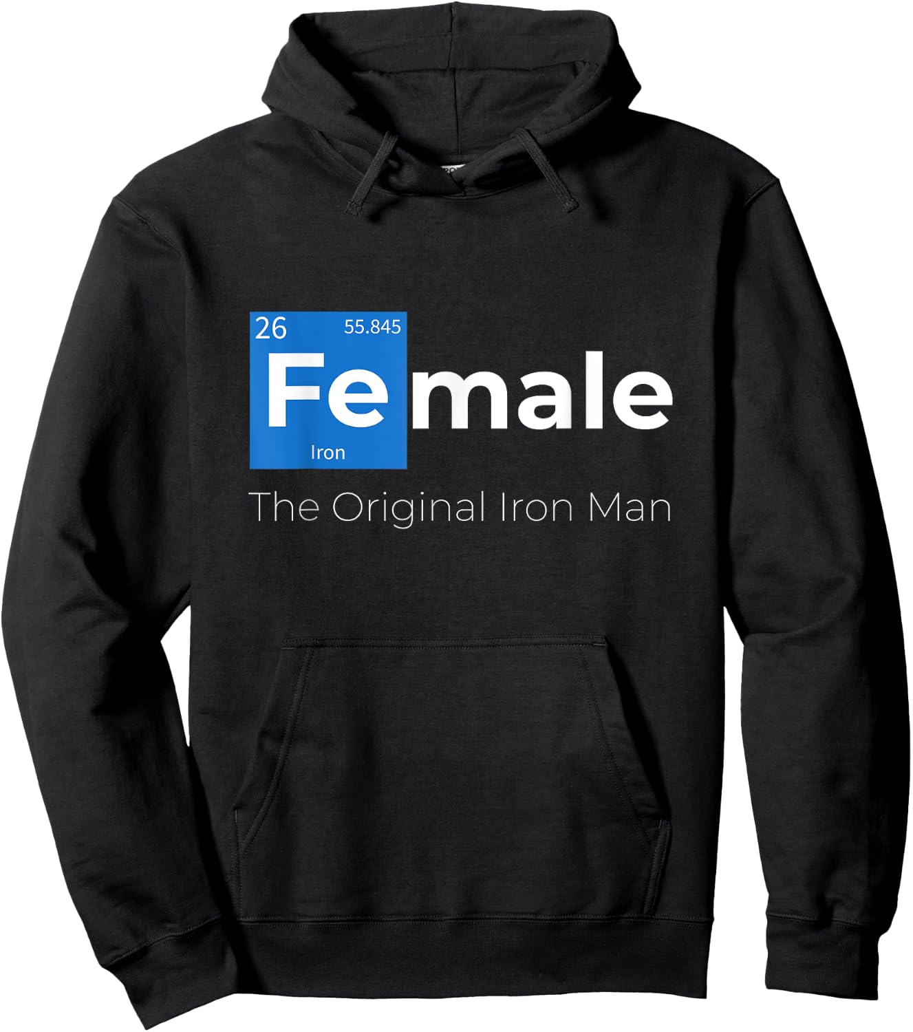Female The Original Iron Woman With Chemical Periodic Table Hoodie - Hoodie | Black