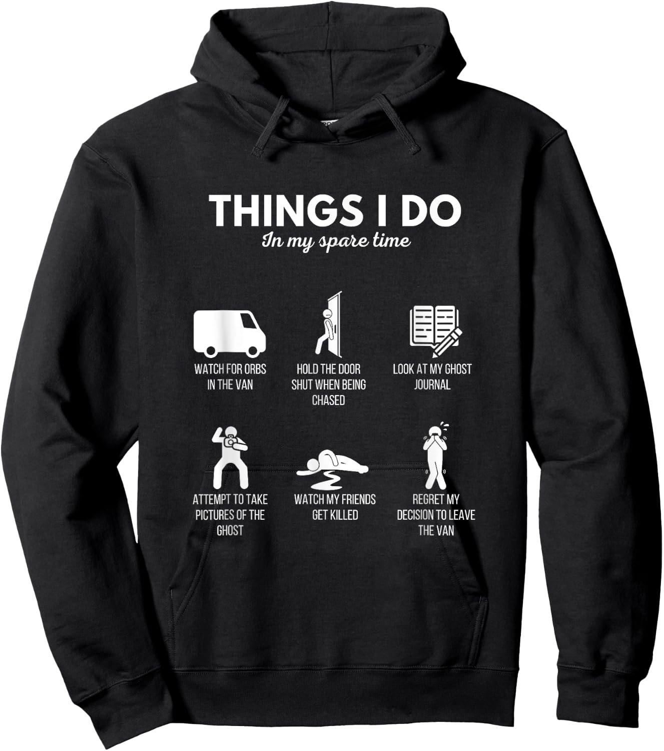 Spirit Box Things I Do While Ghost Hunting Funny Horror Game Hoodie - Hoodie | Black