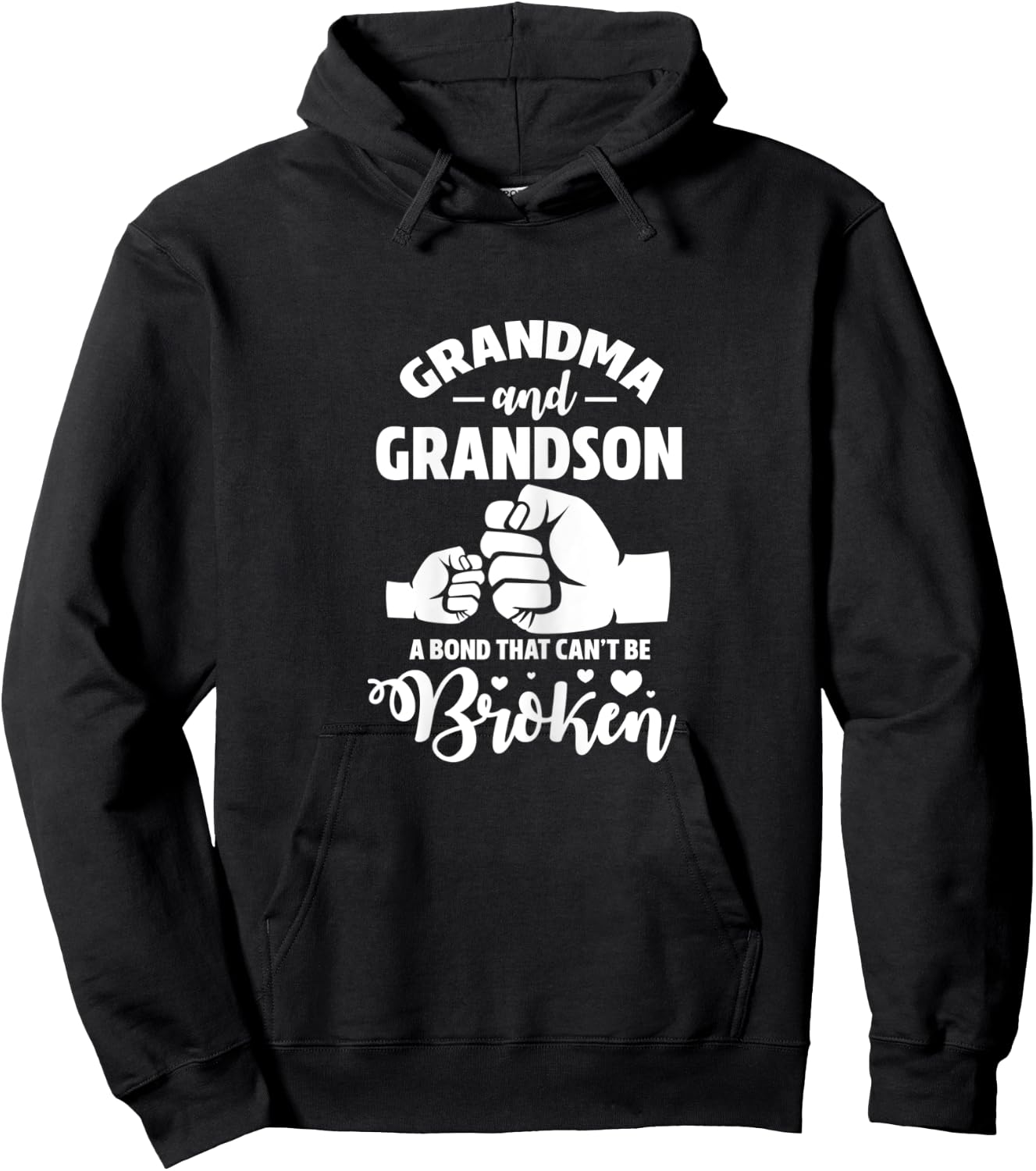 Grandma and Grandson a Bond That Can't be Broken Grandmother Hoodie - Hoodie | Black